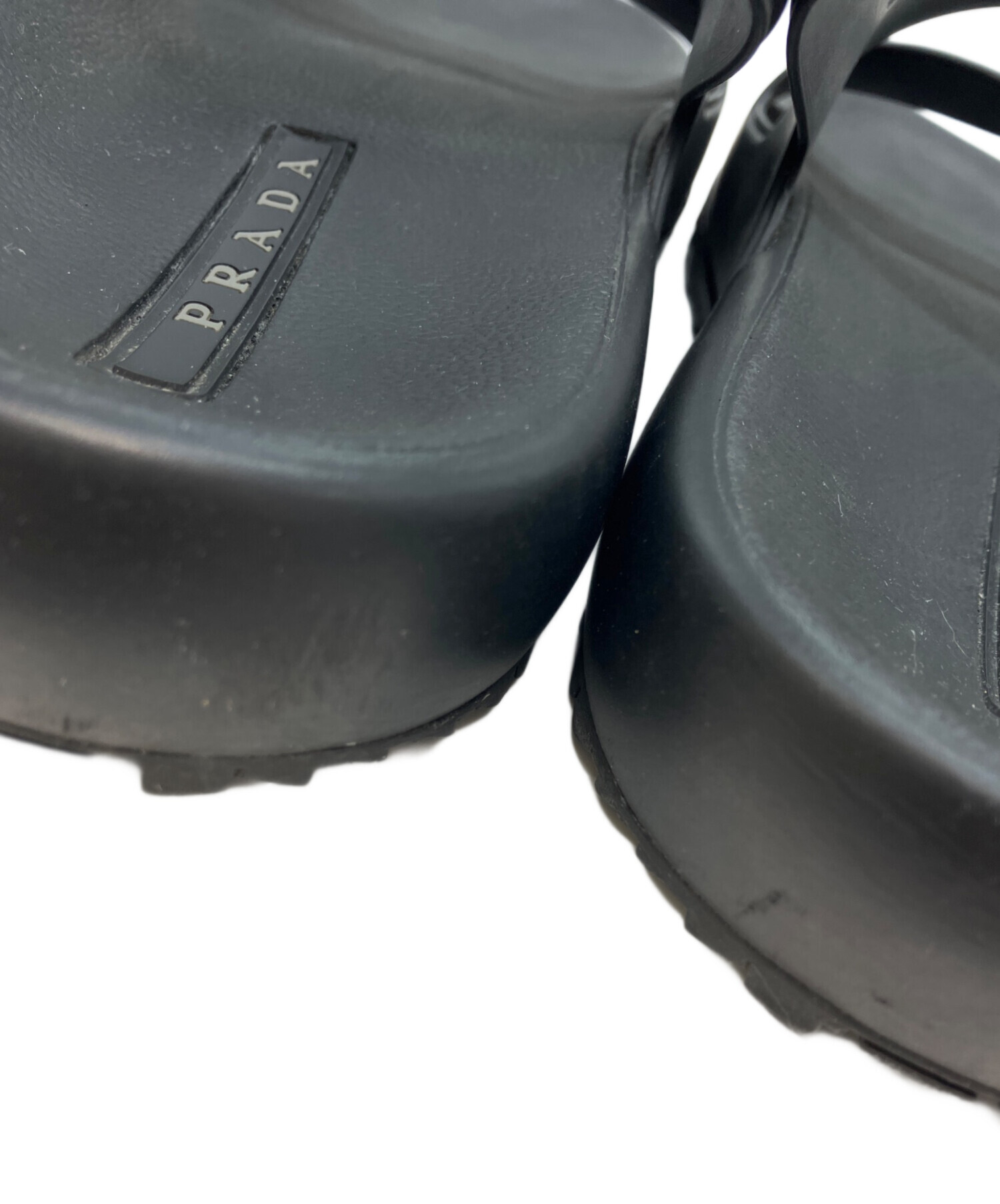 中古・古着通販】PRADA (プラダ) ストラップシャワーサンダル ブラック