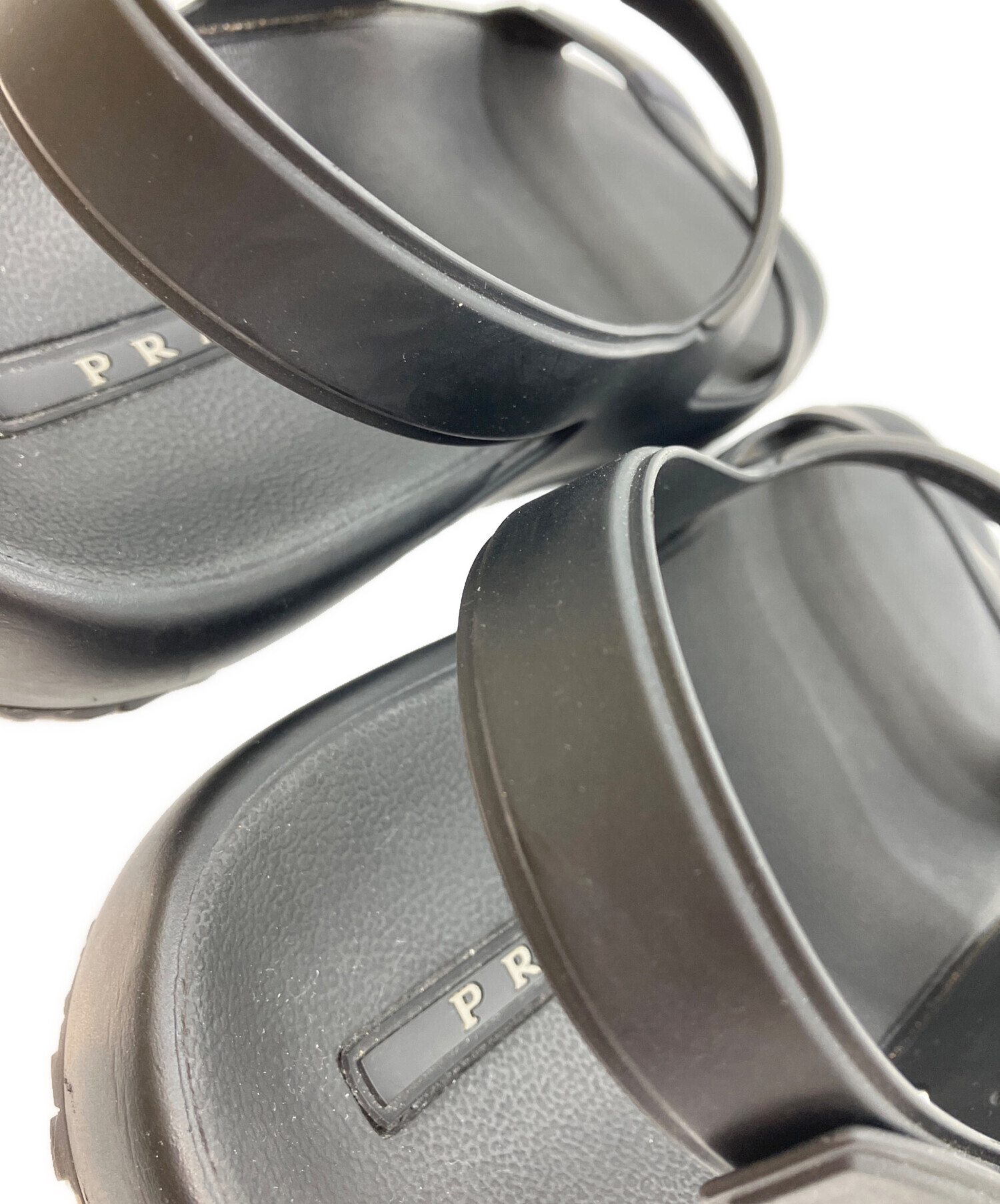 中古・古着通販】PRADA (プラダ) ストラップシャワーサンダル ブラック