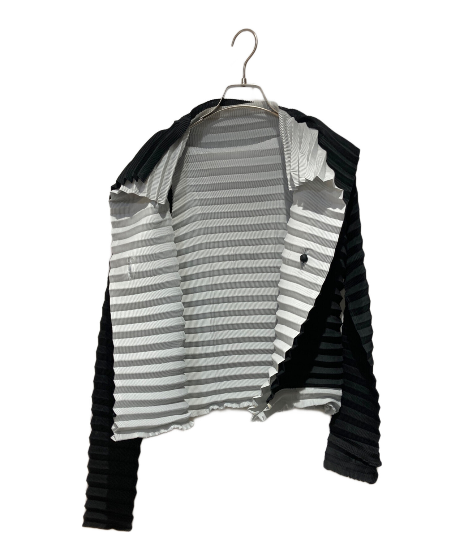 タグ付未使用★イッセイミヤケ 80s 筆タグ プリーツカーディガン イカ 黒 M 中古・古着通販】ISSEY MIYAKE (イッセイミヤケ) プリーツ レイヤー