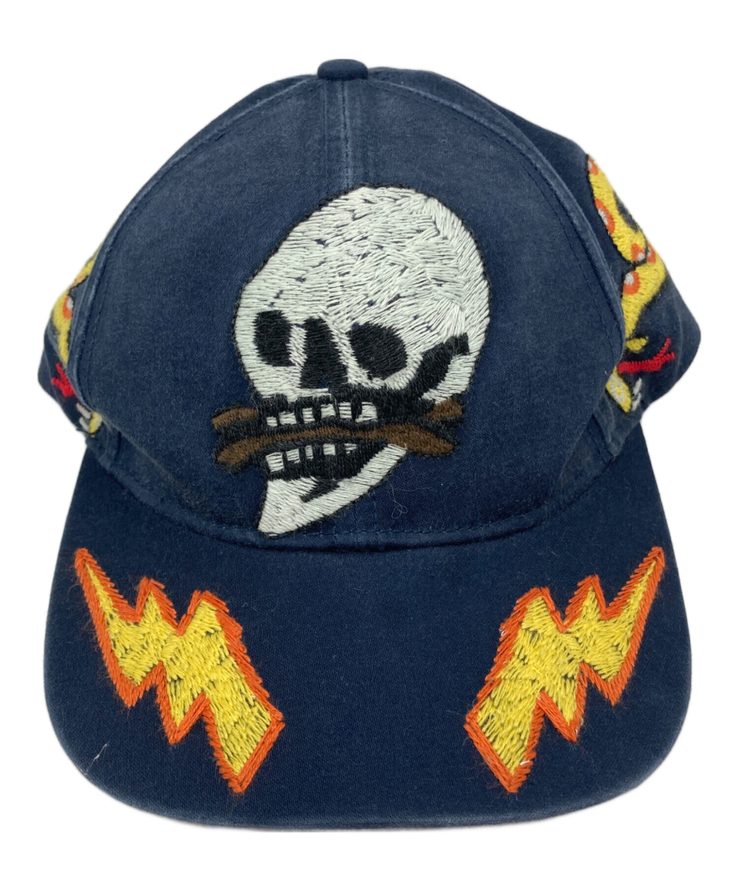 中古・古着通販】DIESEL (ディーゼル) スカル刺繍キャップ ネイビー