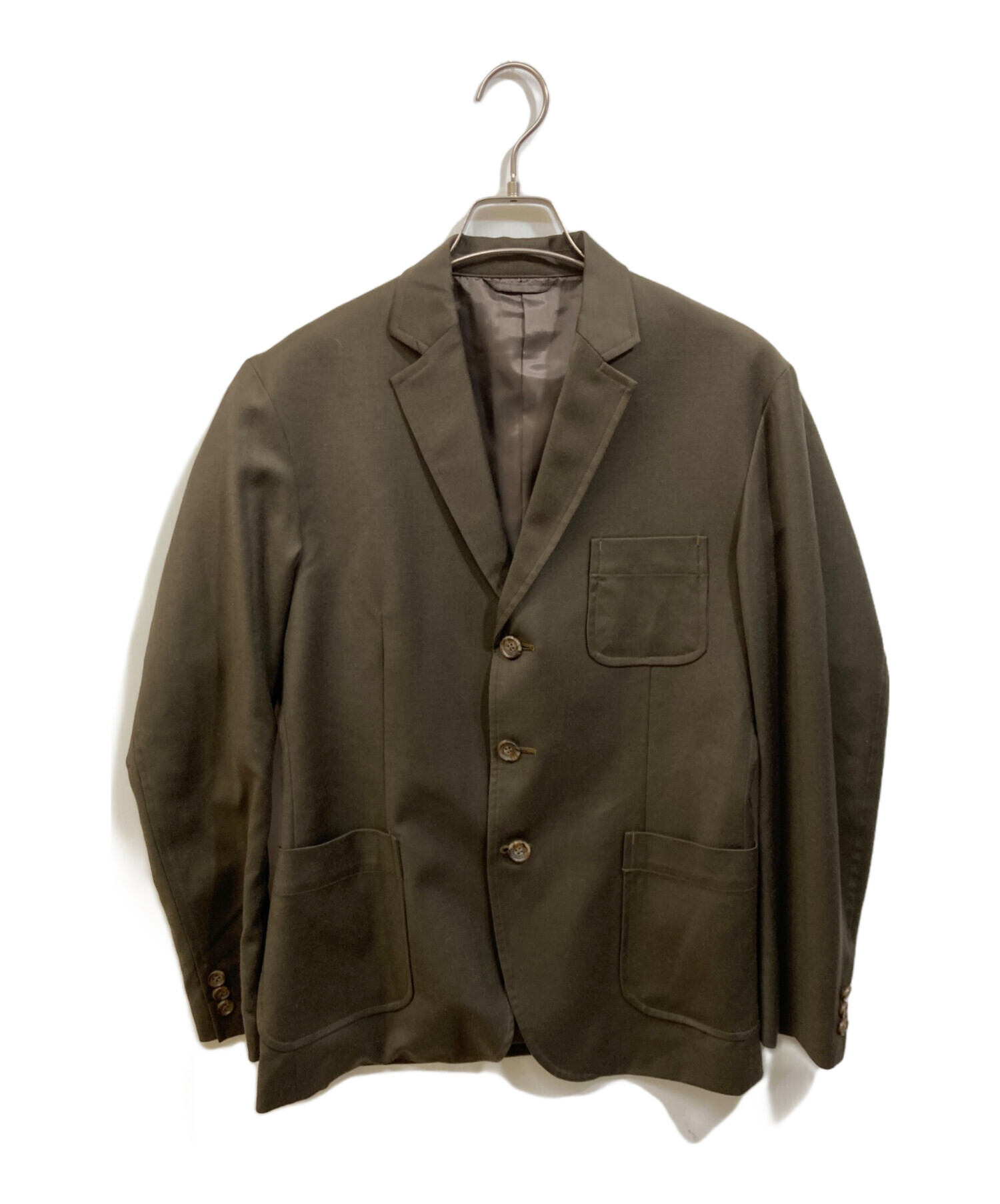 foufou フーフー テーラードジャケット 0(XS位) 茶 【古着】【中古】 中古・古着通販】foufou (フーフー) wool single 3 button jacket