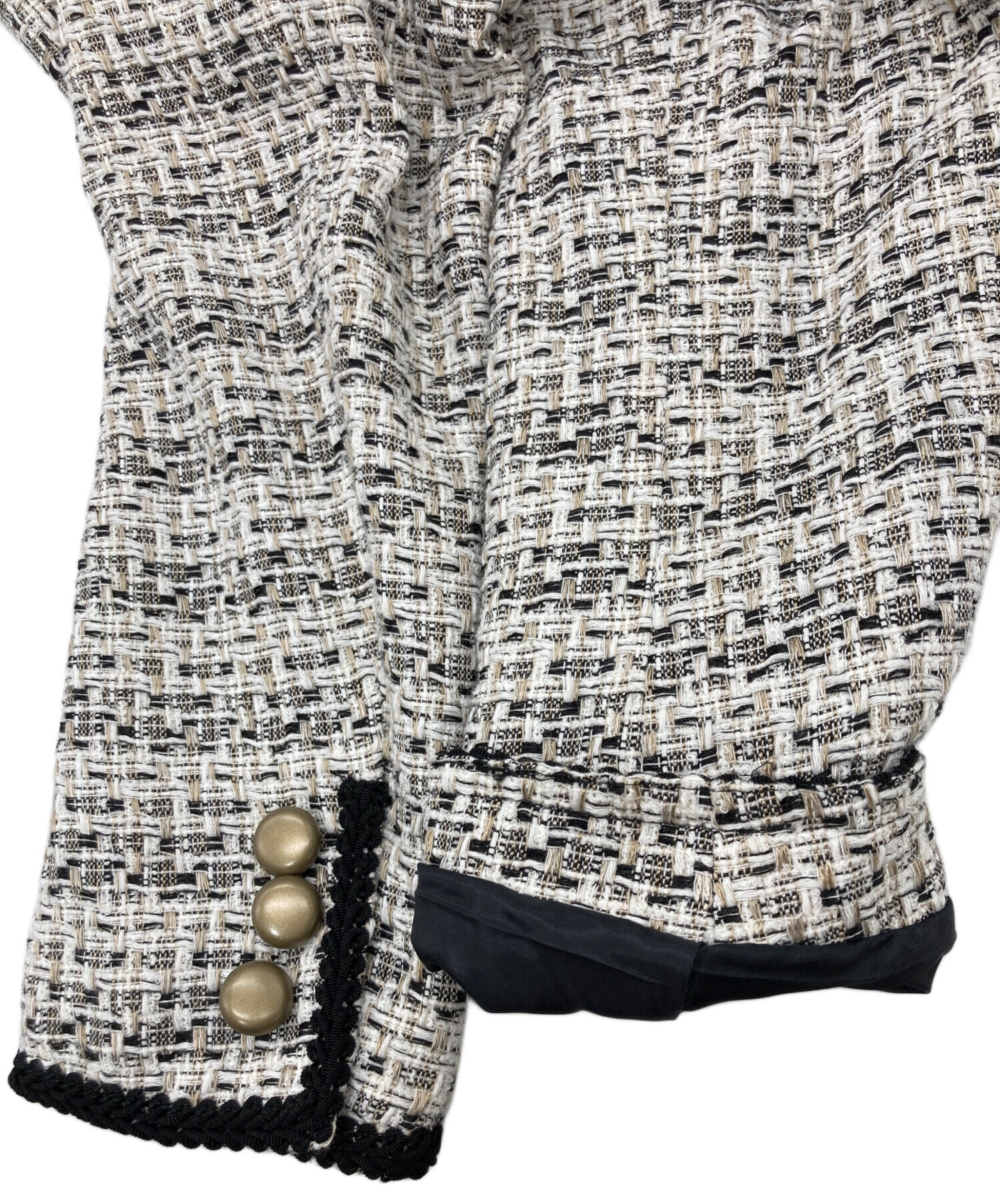 中古・古着通販】foufou (フーフー) ノーカラーツイードジャケット