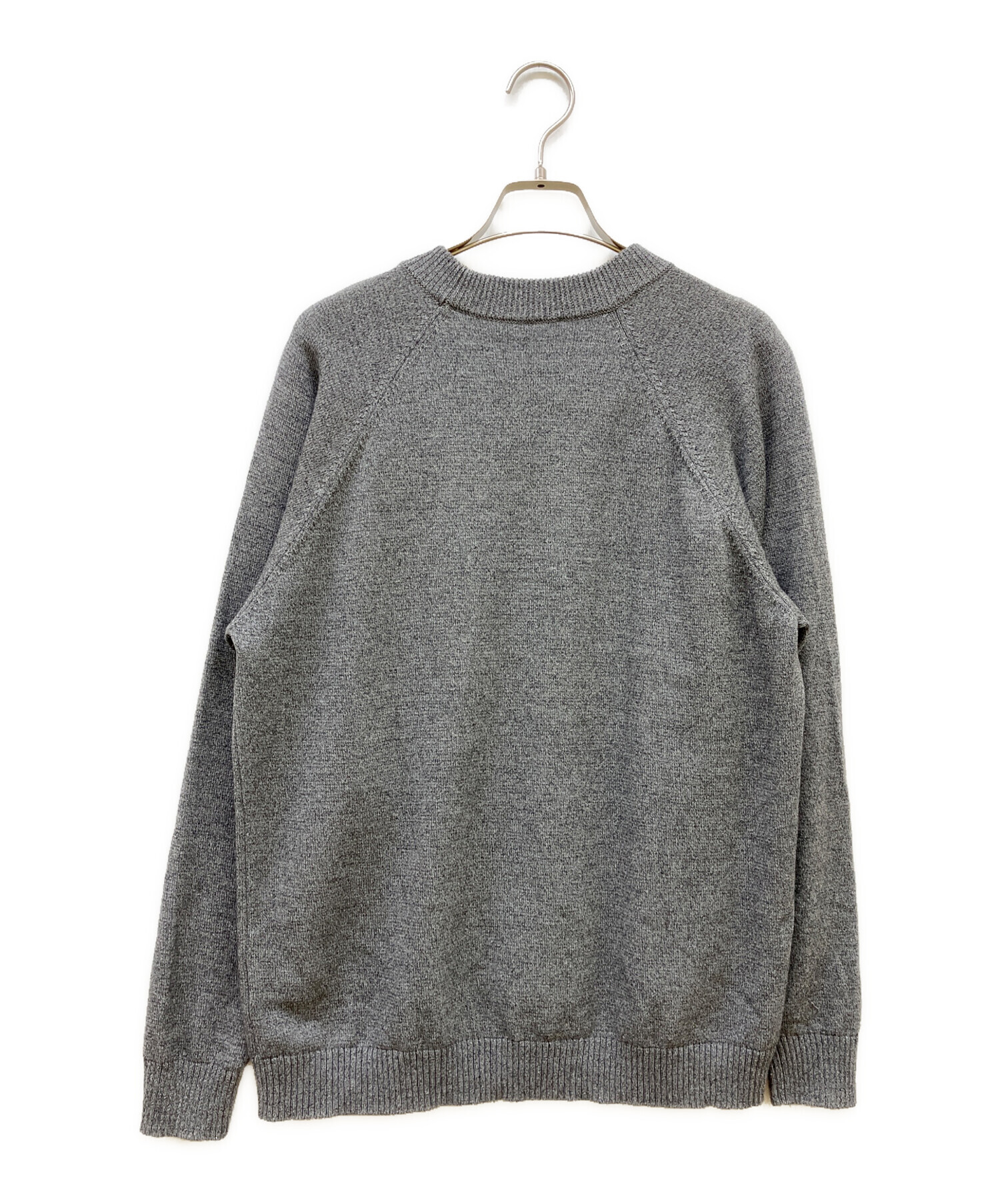 中古・古着通販】ATON (エイトン) ウールクルーネックニット グレー 