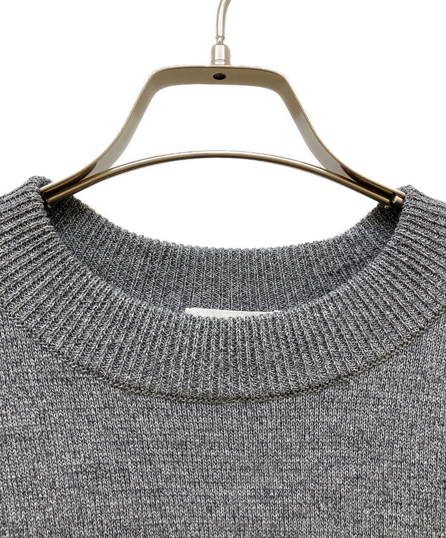 中古・古着通販】ATON (エイトン) ウールクルーネックニット グレー