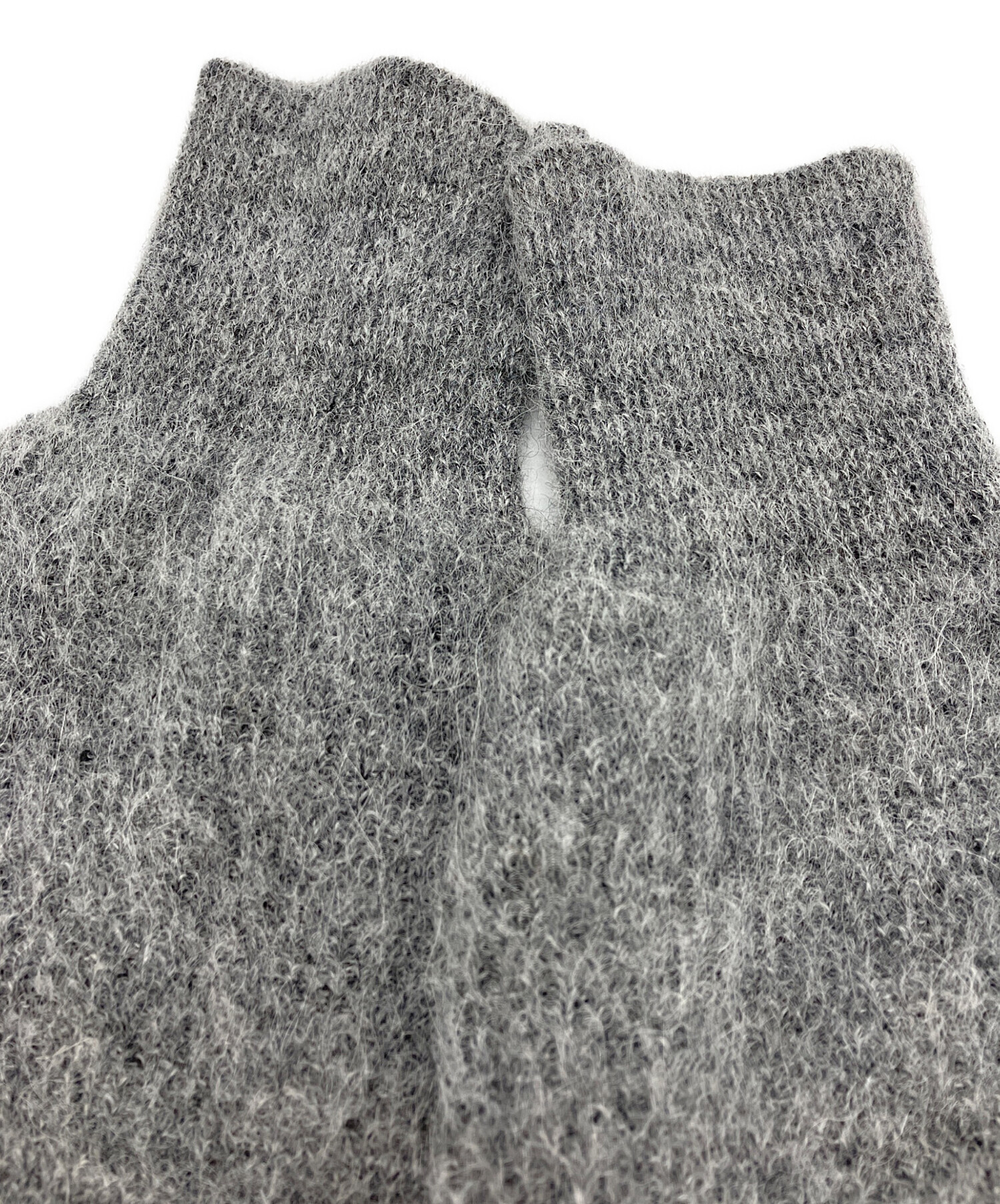 中古・古着通販】LOHEN (ローヘン) MOHAIR POLO KNIT グレー