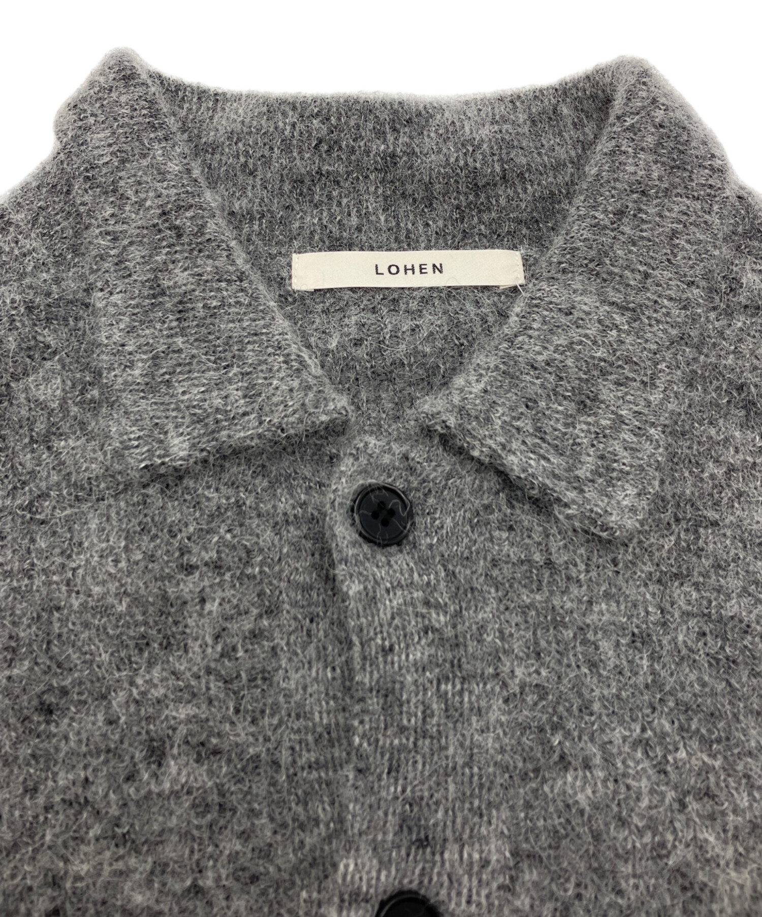 中古・古着通販】LOHEN (ローヘン) MOHAIR POLO KNIT グレー 中古・古着通販】LOHEN (ローヘン) MOHAIR POLO KNIT グレー