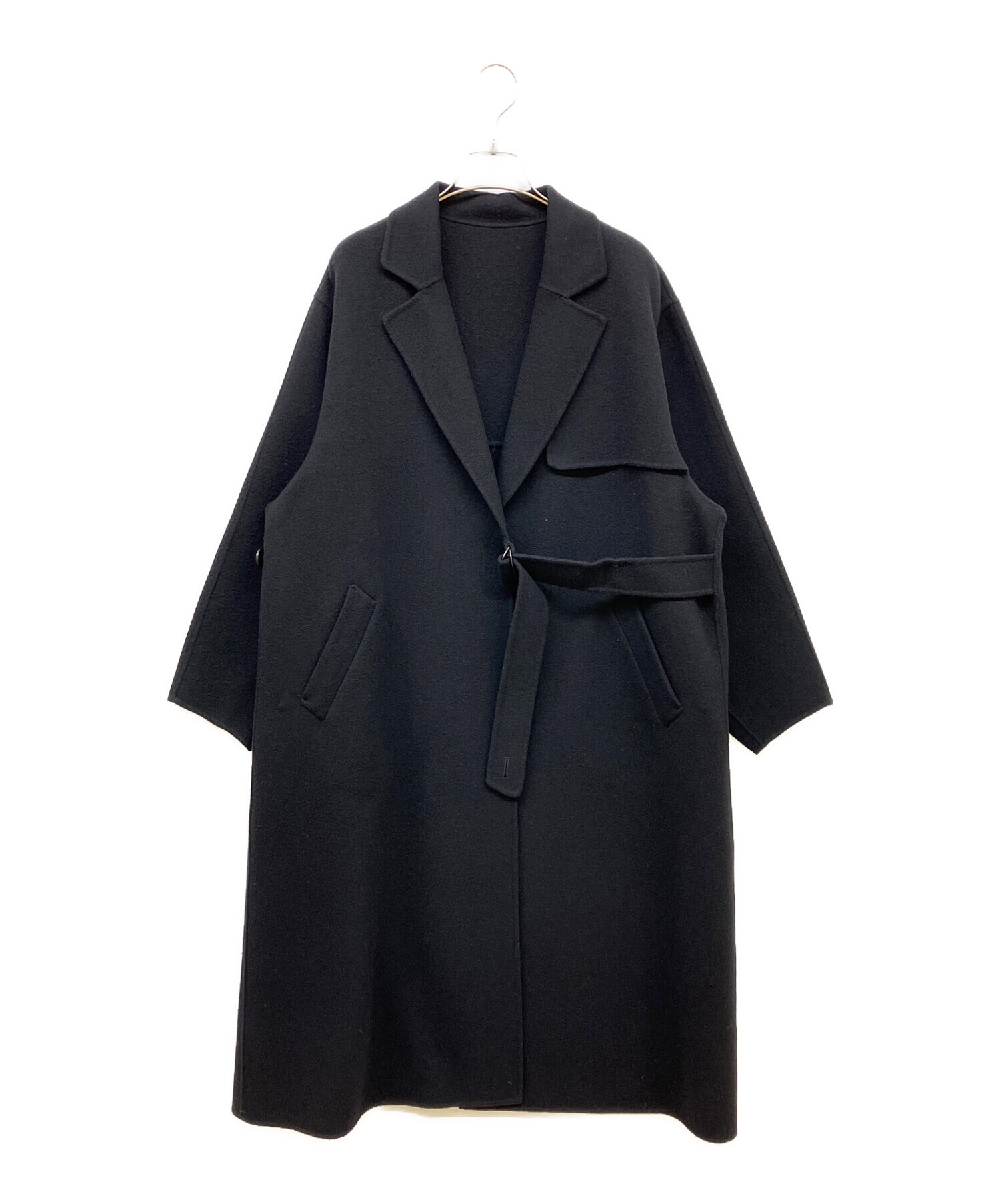 LOHEN ロングタイロッケンウールリバーコート ブラック フリーサイズ LOHEN ロングタイロッケンウールリバーコート ブラック フリーサイズ