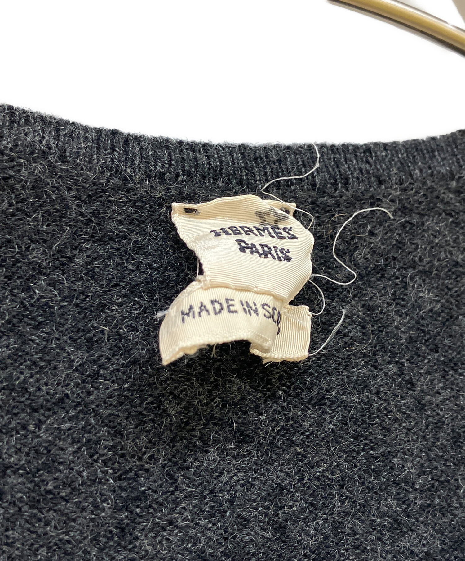 中古・古着通販】HERMES (エルメス) カシミヤノースリーブニット