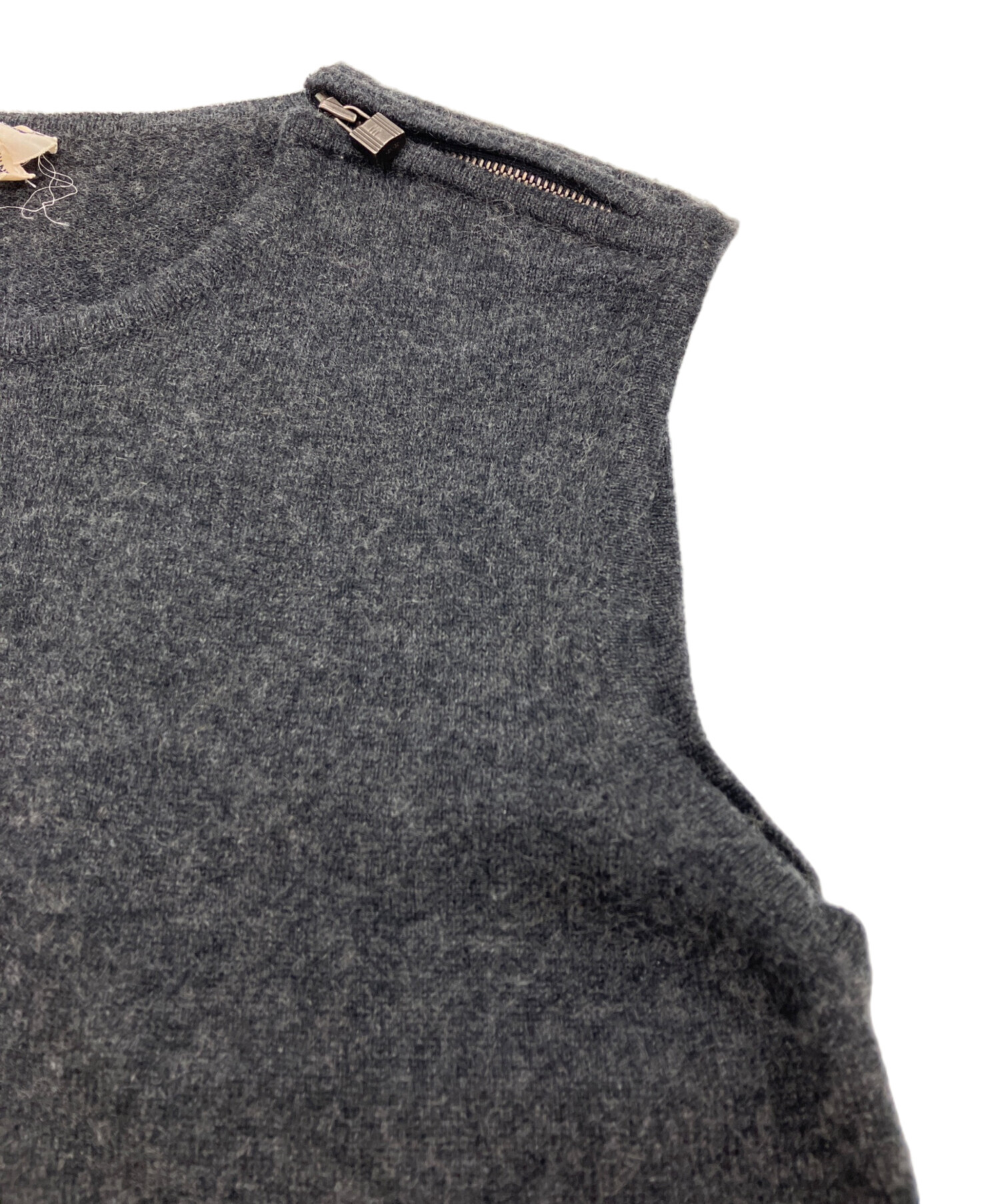 中古・古着通販】HERMES (エルメス) カシミヤノースリーブニット