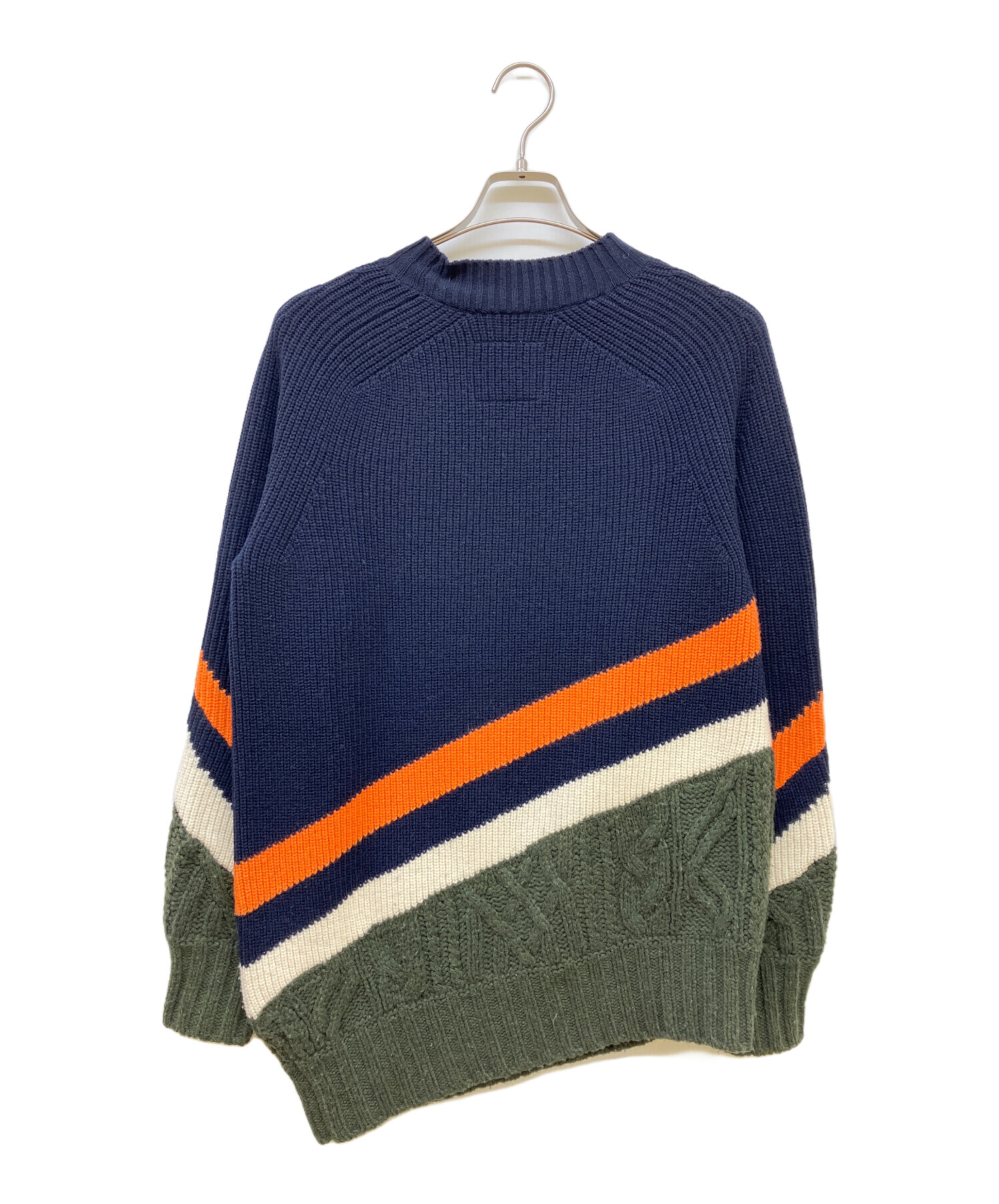 中古・古着通販】sacai (サカイ) LAMBSWOOL PULLOVER ネイビー サイズ