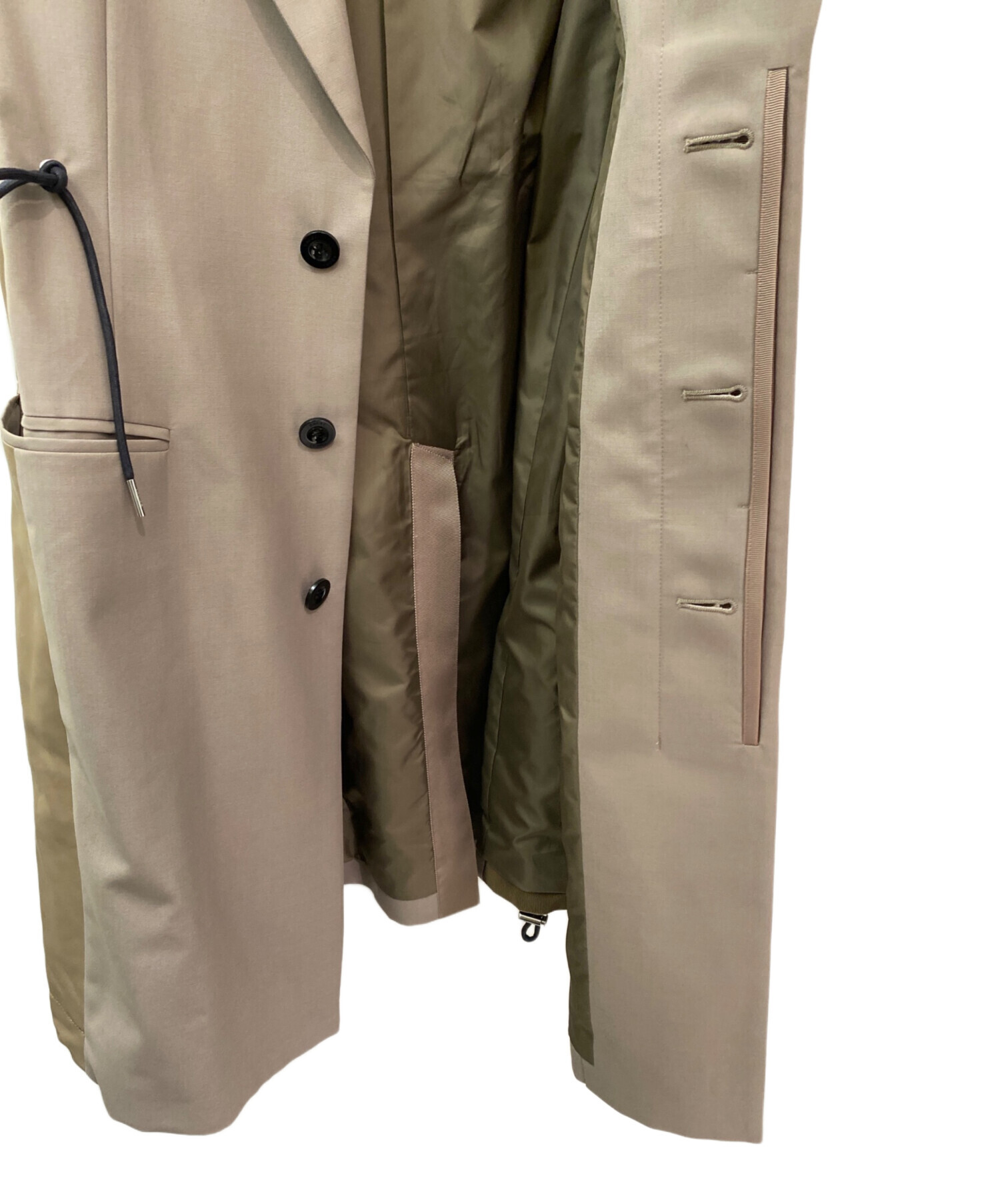 中古・古着通販】sacai (サカイ) Suiting Mix Vest カーキ サイズ:1 