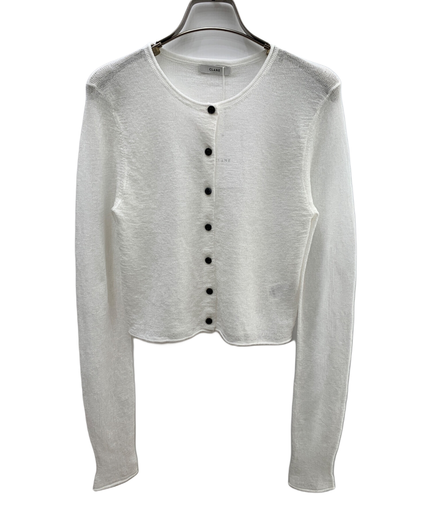 中古・古着通販】CLANE (クラネ) SHEER ROLLED EDGE KNIT CARDIGAN