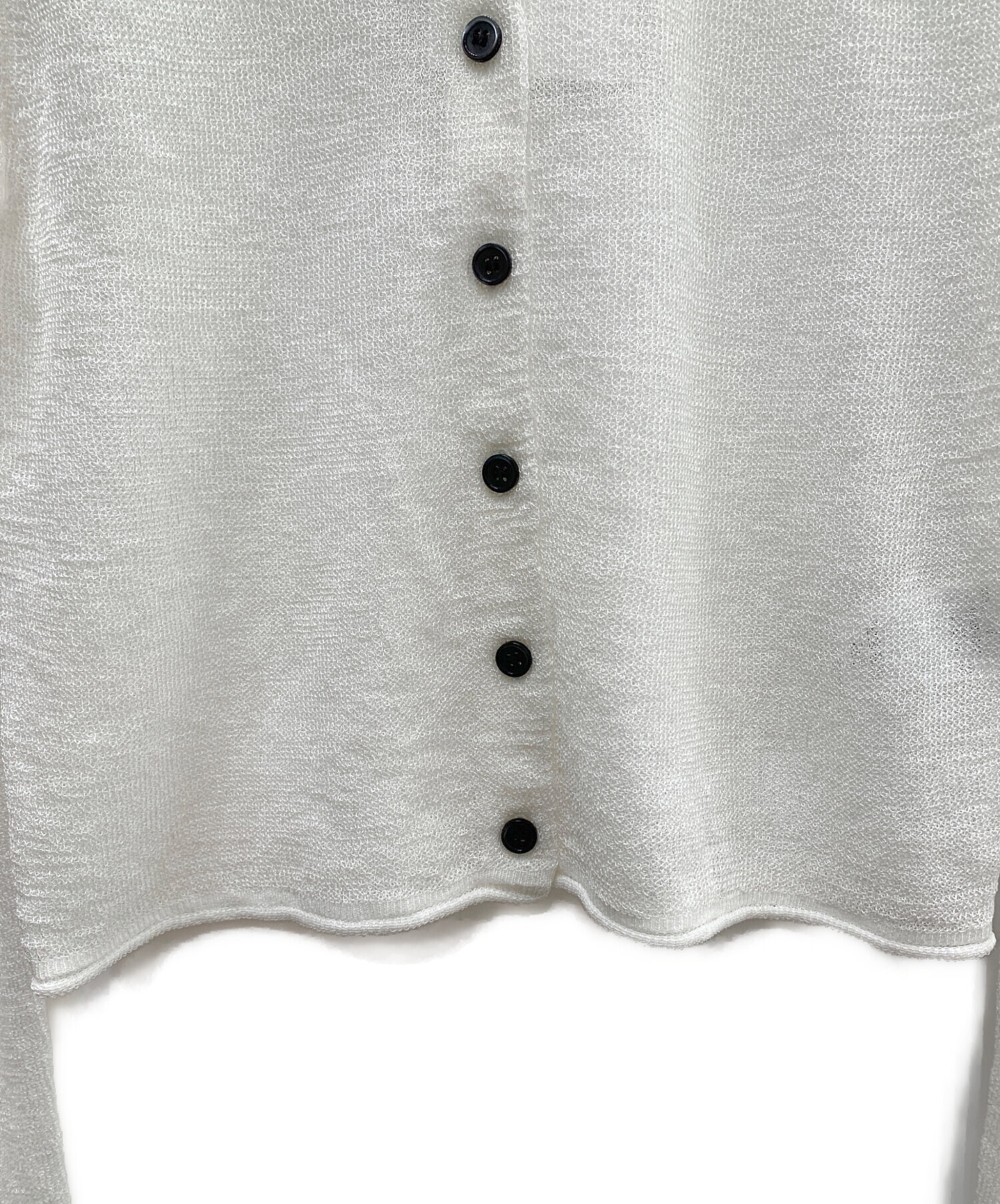 中古・古着通販】CLANE (クラネ) SHEER ROLLED EDGE KNIT CARDIGAN