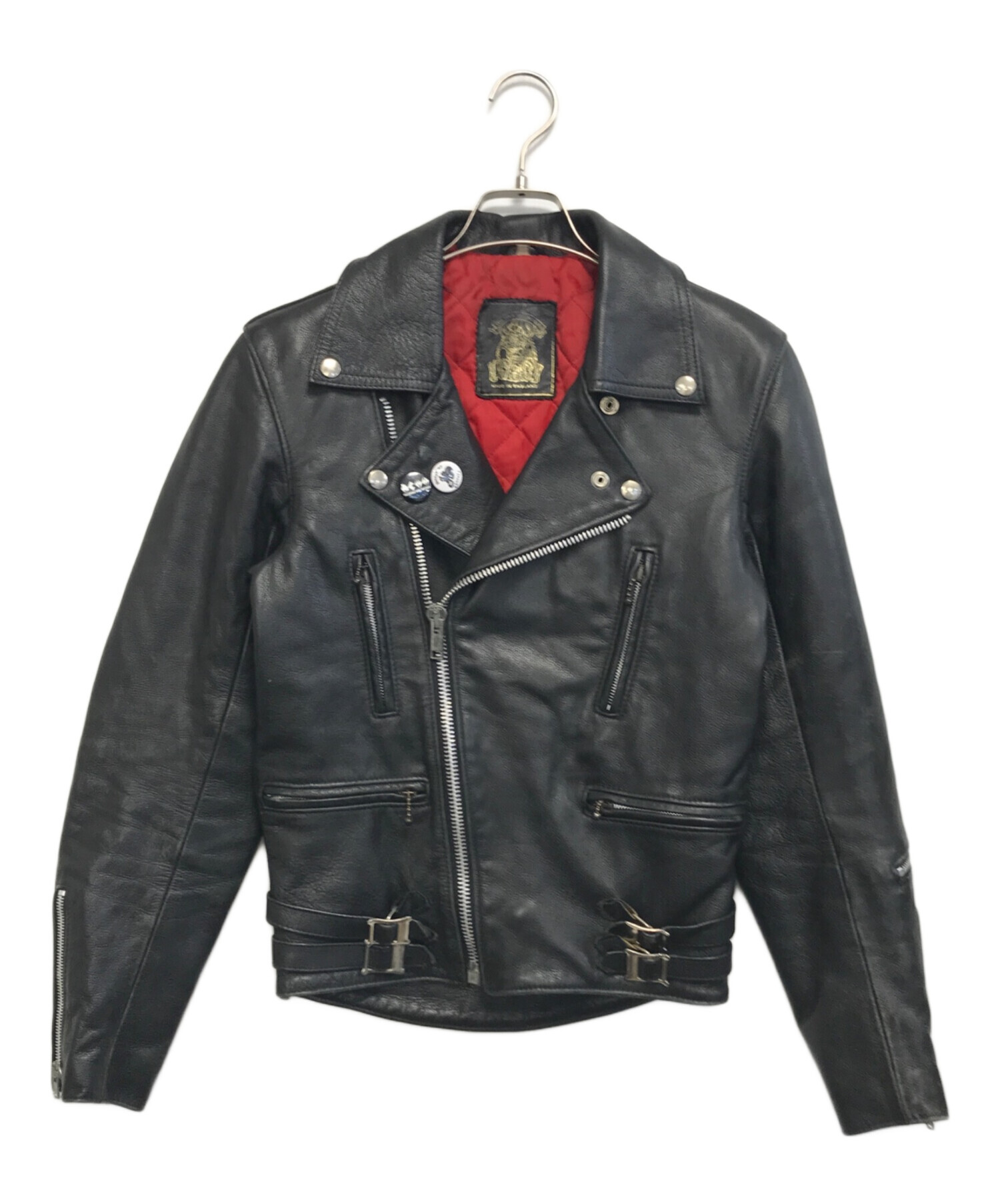 【現行タグ美品】666 ブラック ダブルライダースジャケット 666 - 週末値下！ 美品 666 ダブルライダース 英国製 初期タグ 人気の