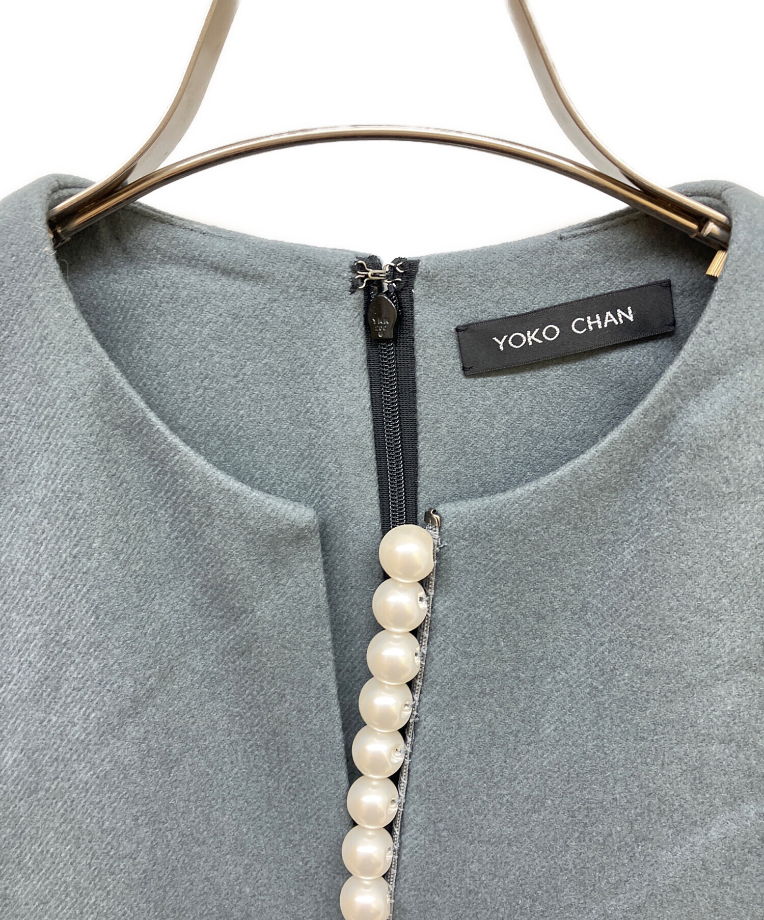 YOKO CHAN ノースリーブ パール ワンピース 36 中古・古着通販】YOKO CHAN (ヨーコチャン) パールスリット