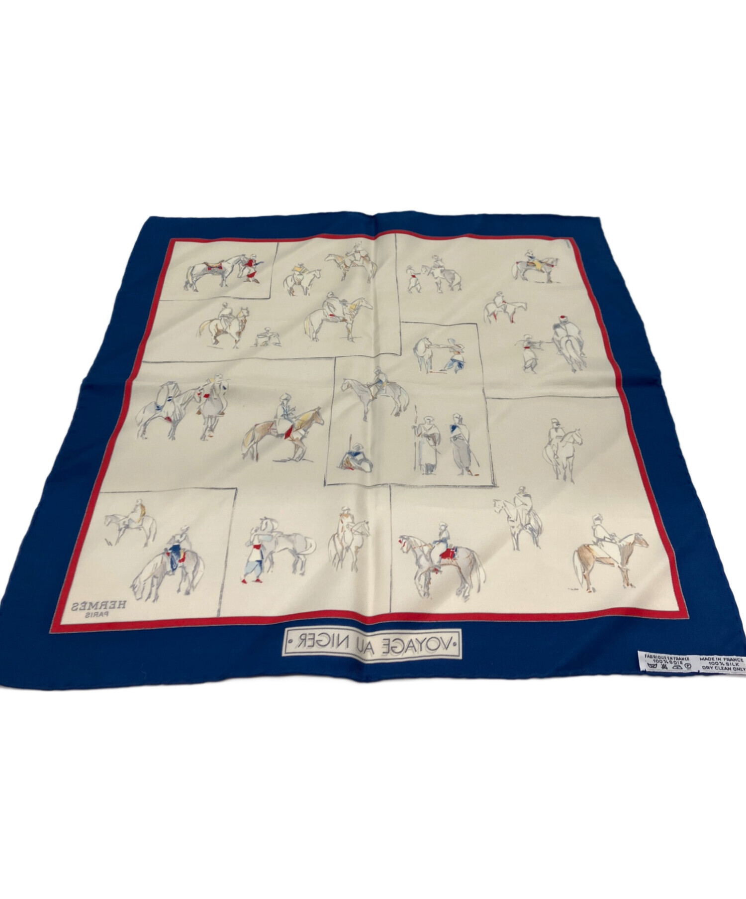 HERMES エルメス カレ45 ニジェールへの旅 シルク シルク スカーフ ブルー レディース エルメス スカーフ カレ45 ニジェールへの旅 SILK100% | 東京銀座の