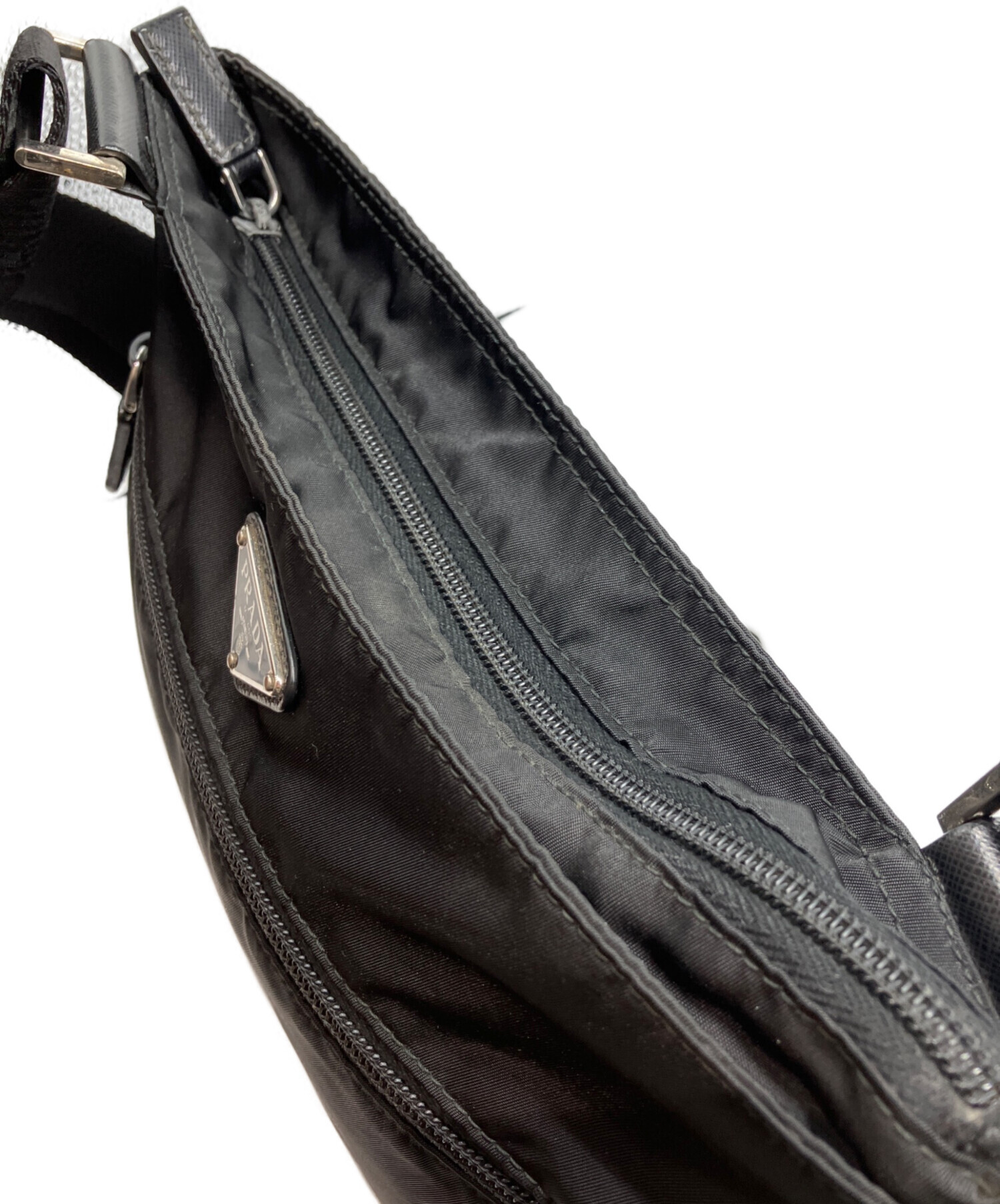 中古・古着通販】PRADA (プラダ) ナイロンショルダーバッグ ブラック
