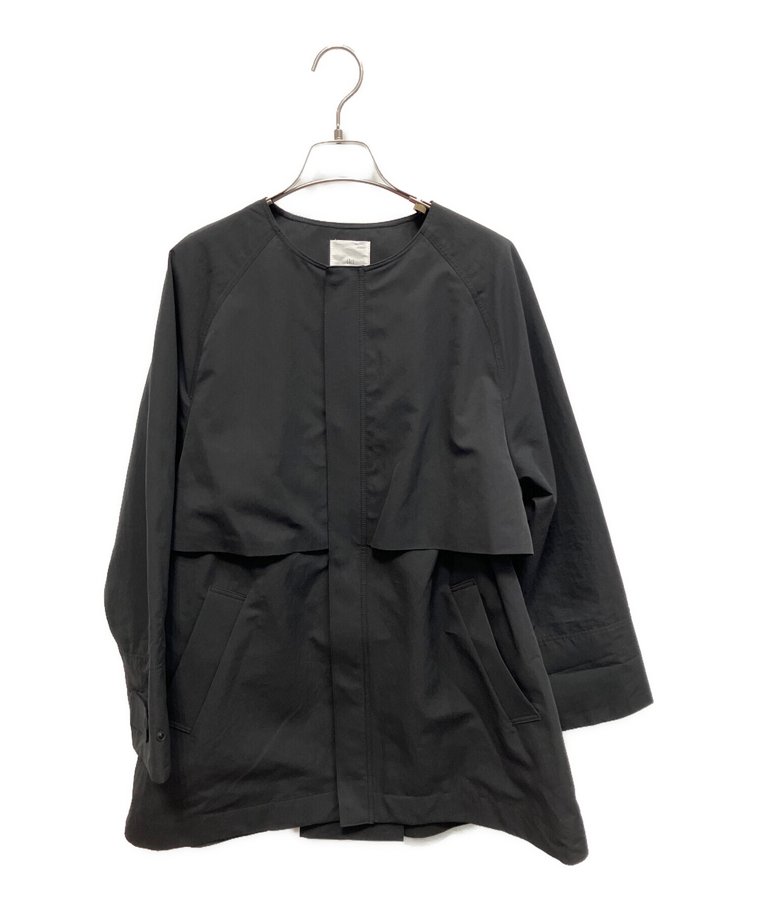 中古・古着通販】iki (イキ) 割繊ウェザーショートコート ブラック 
