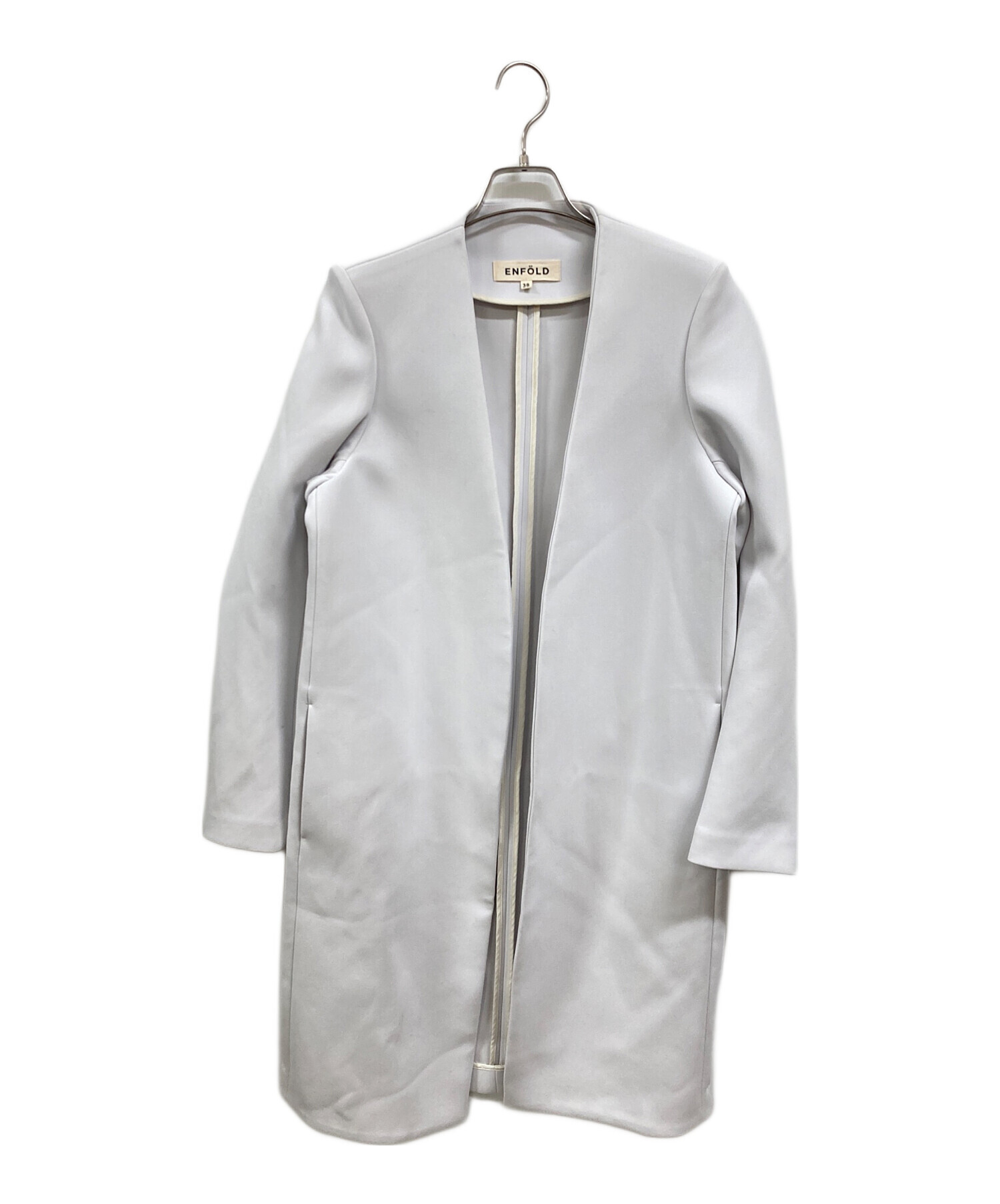 中古・古着通販】ENFOLD (エンフォルド) ノーカラーコート ライト
