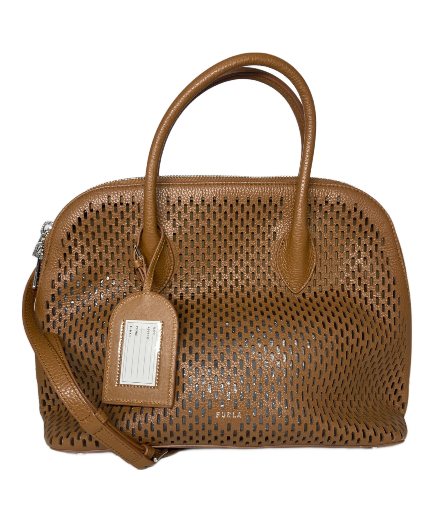 中古・古着通販】FURLA (フルラ) パンチング2WAYバッグ ブラウン 