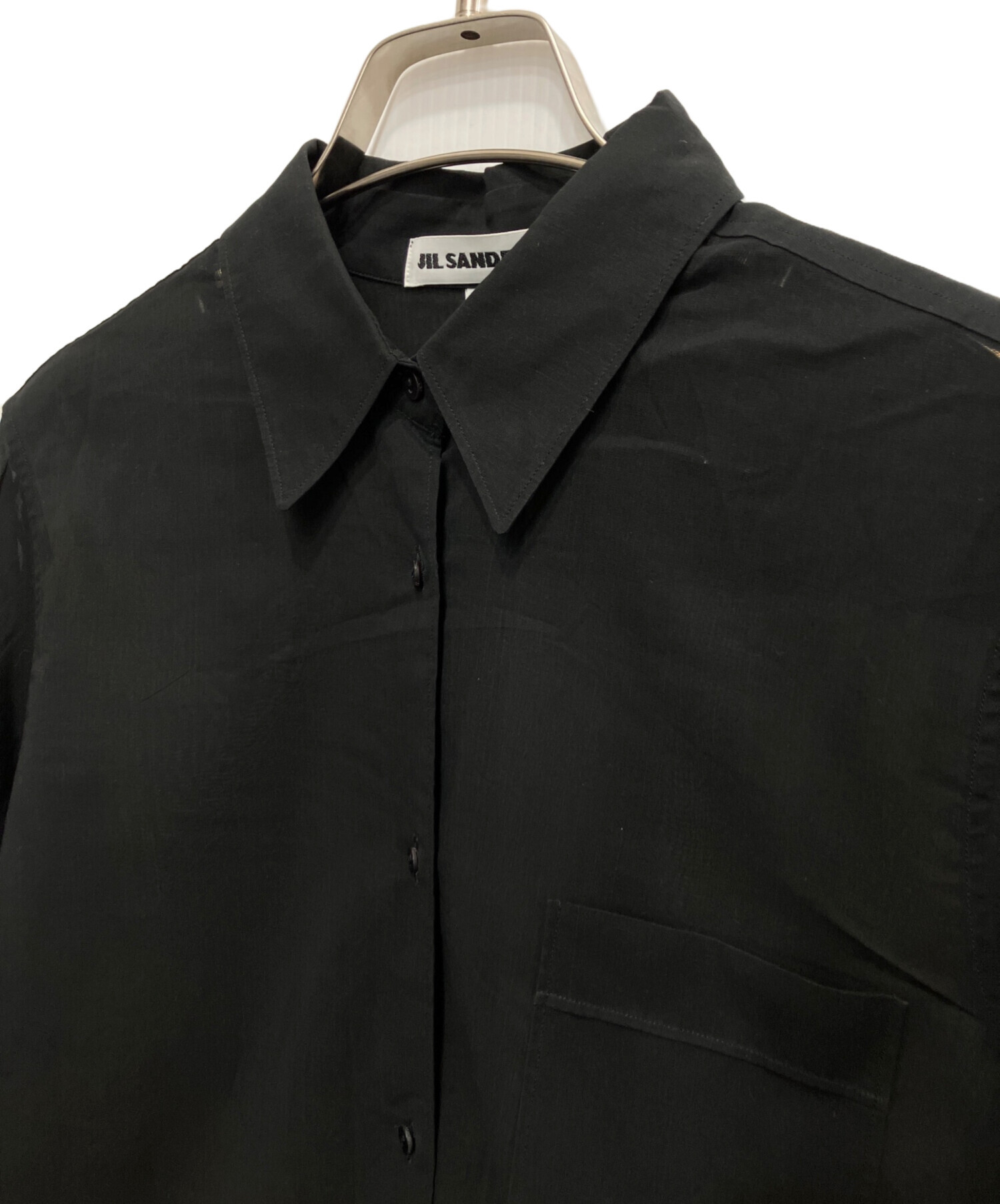 中古・古着通販】JIL SANDER (ジルサンダー) シアーシャツ ブラック 