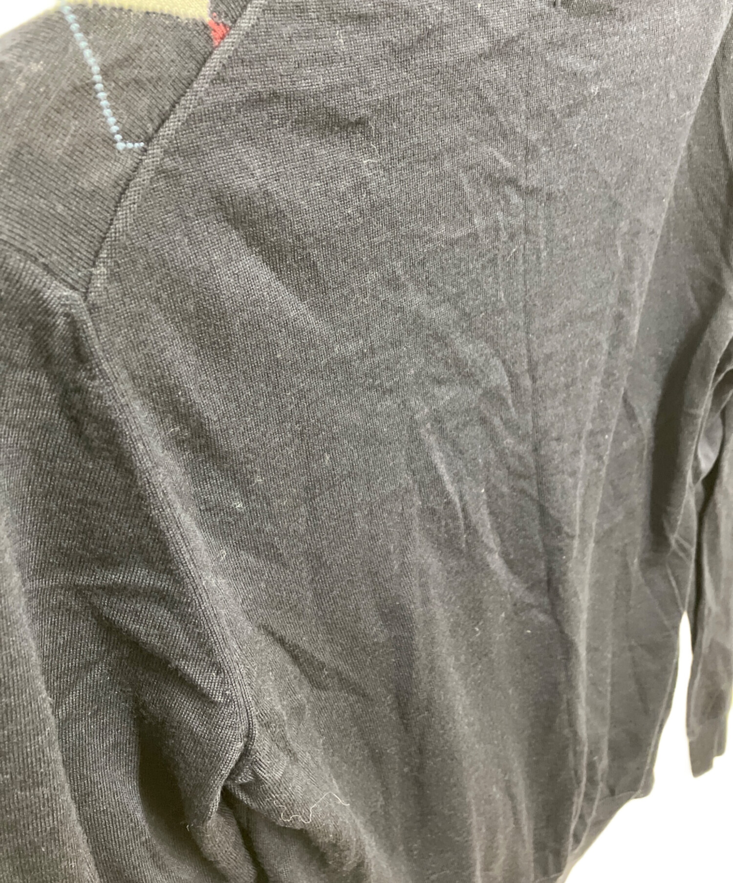中古・古着通販】PRADA (プラダ) Vネックアーガイルセーター ネイビー