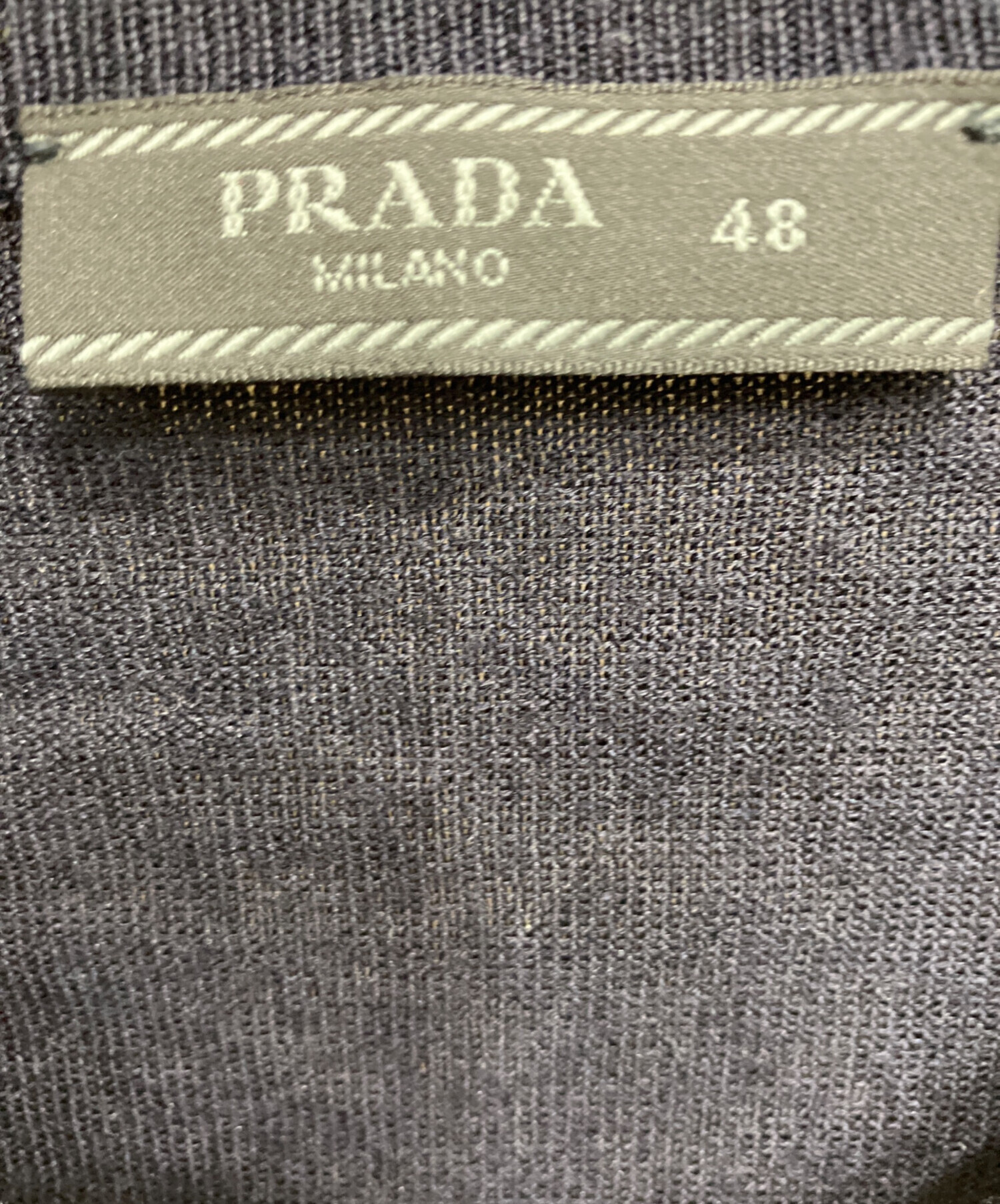中古・古着通販】PRADA (プラダ) Vネックアーガイルセーター ネイビー