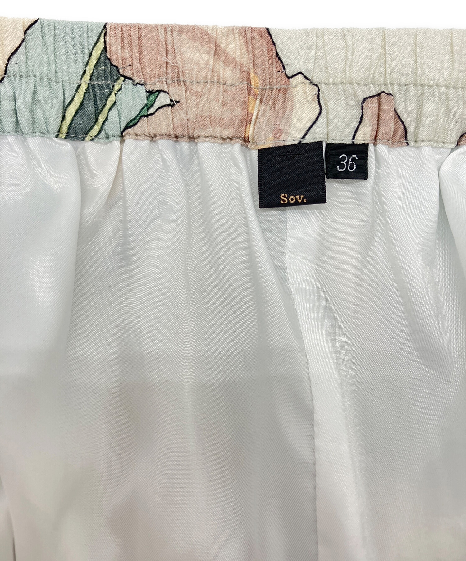 中古・古着通販】Sov. (ソブ) レーヨンフラワープリントパンツ ミント