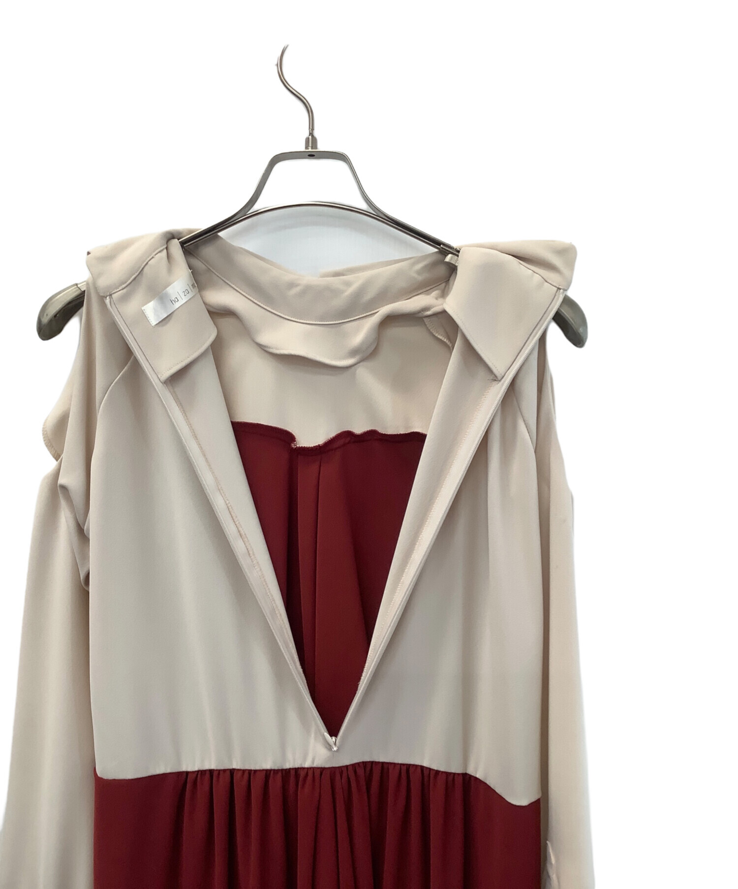 中古・古着通販】hazama (ハザマ) シャツとドレスの二重装 ベージュ