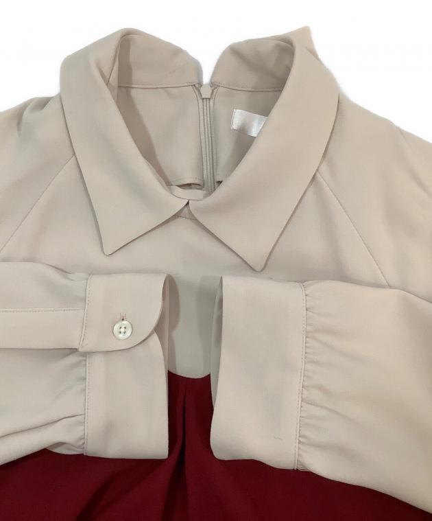 中古・古着通販】hazama (ハザマ) シャツとドレスの二重装 ベージュ