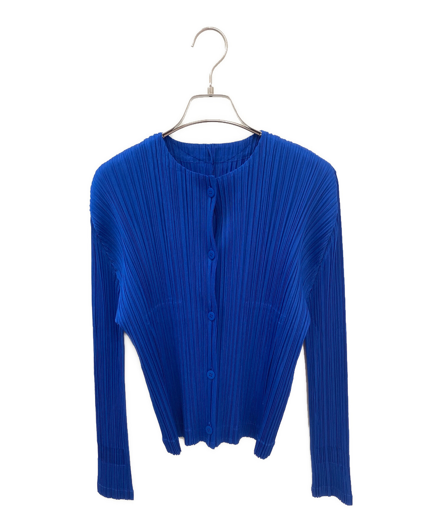 美品　プリーツプリーズ　ロングカーディガン　羽織り　長袖　軽量　ブルー系　3 PLEATS PLEASE ISSEY MIYAKE - 極美品 プリーツプリーズ イッセイ