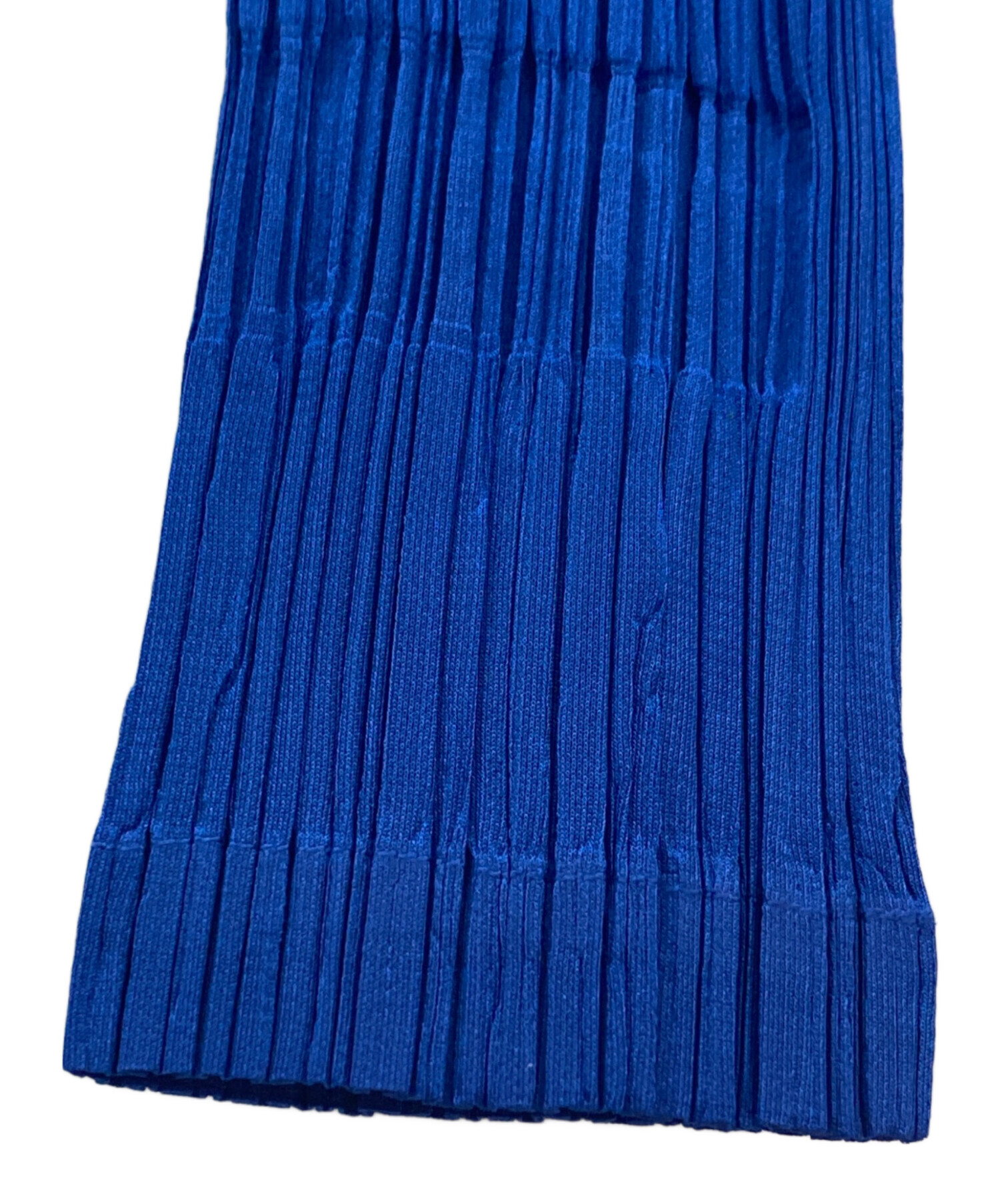 美品　プリーツプリーズ　ロングカーディガン　羽織り　長袖　軽量　ブルー系　3 中古・古着通販】PLEATS PLEASE (プリーツプリーズ) プリーツ