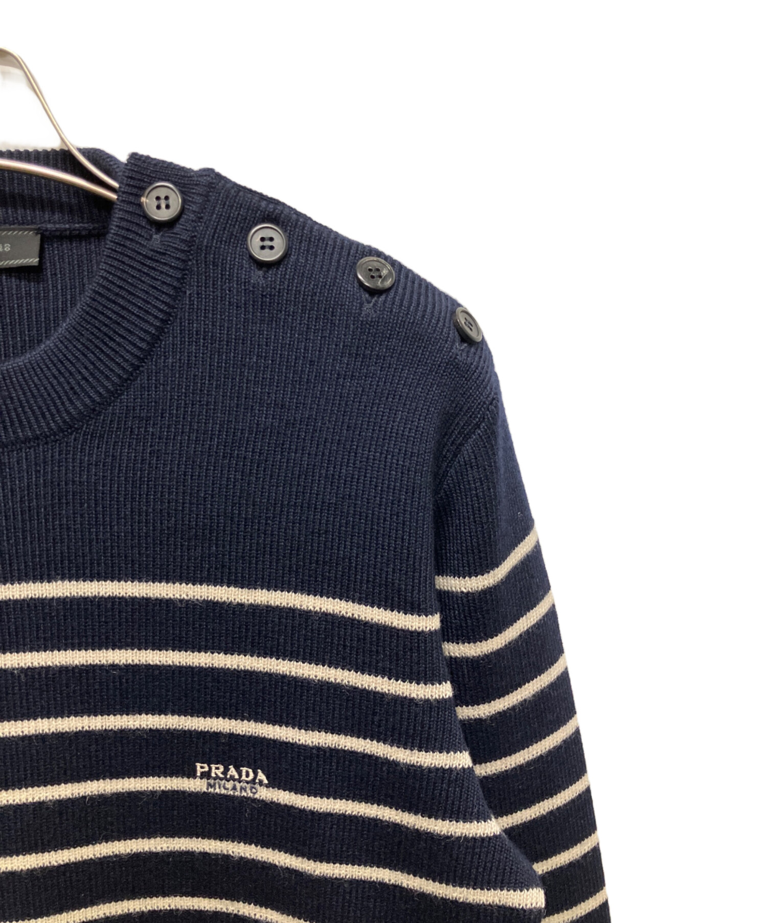 中古・古着通販】PRADA (プラダ) Wool Striped Sweater/ボーダーニット