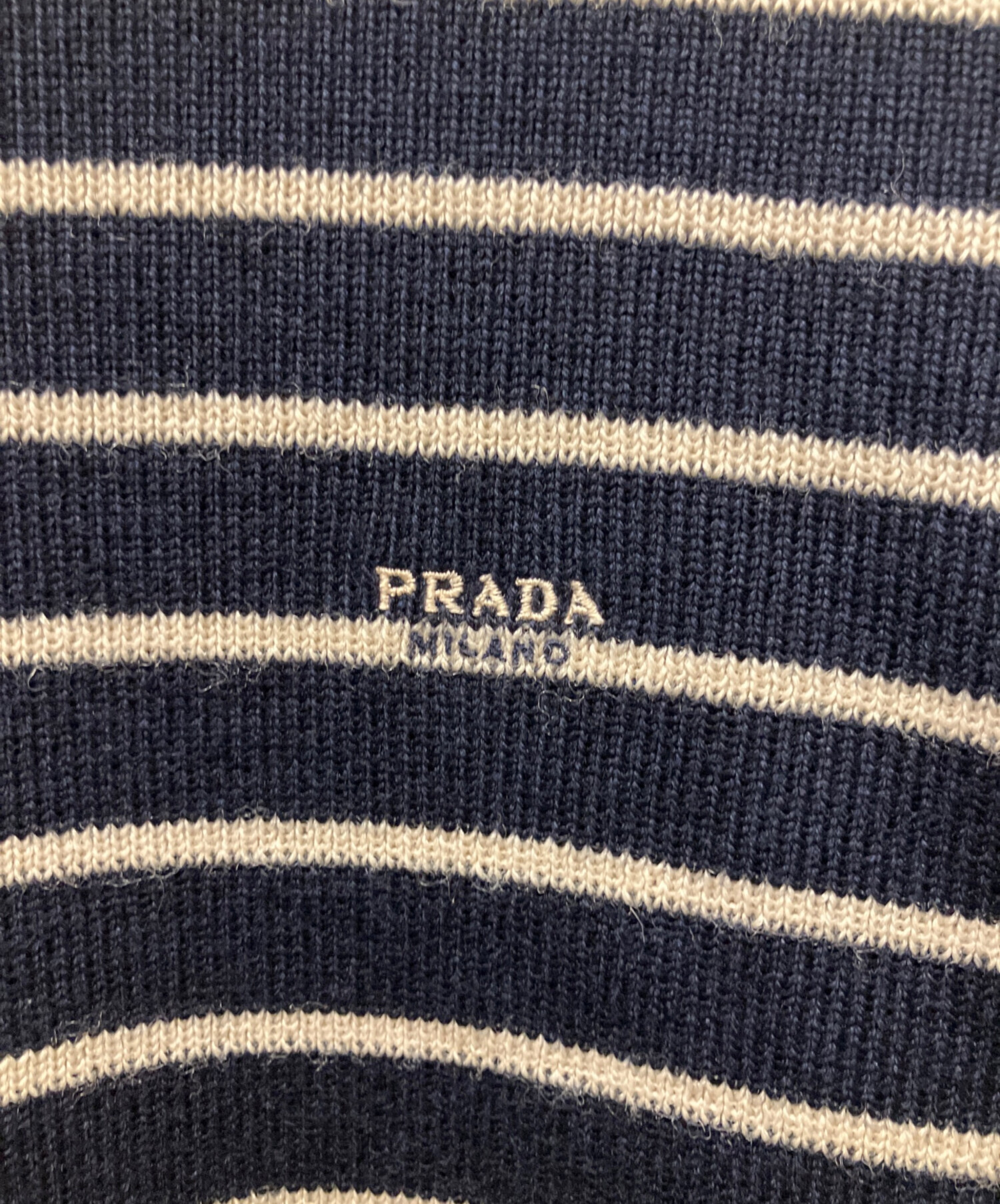 中古・古着通販】PRADA (プラダ) Wool Striped Sweater/ボーダーニット