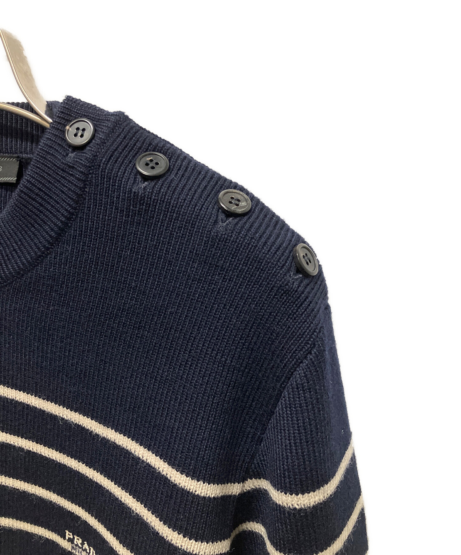 中古・古着通販】PRADA (プラダ) Wool Striped Sweater/ボーダーニット