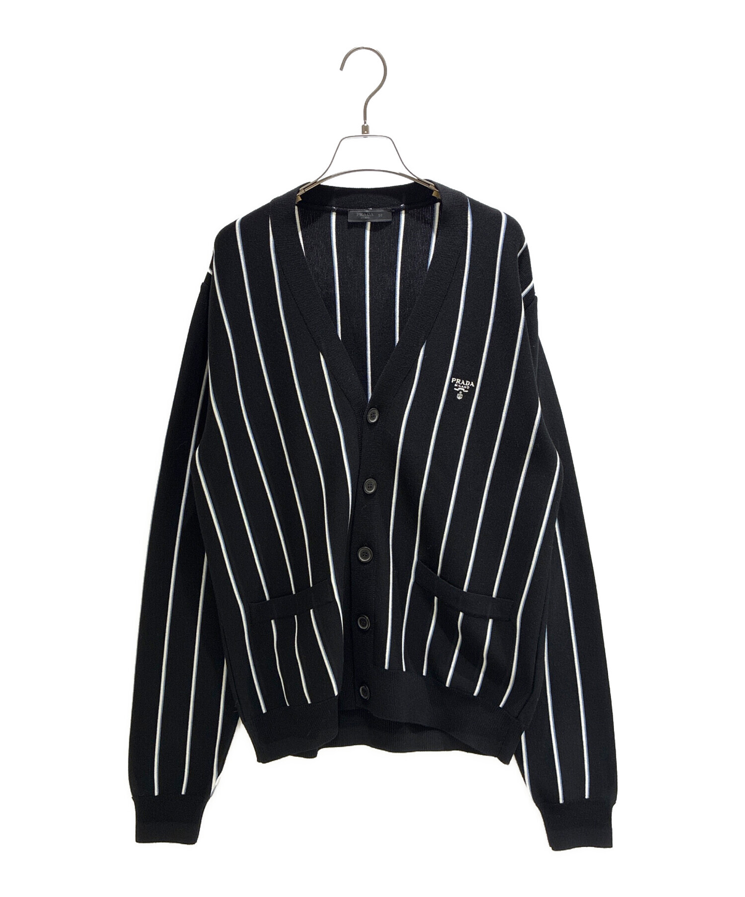 中古・古着通販】PRADA (プラダ) Stripe Embroidered-Logo Wool