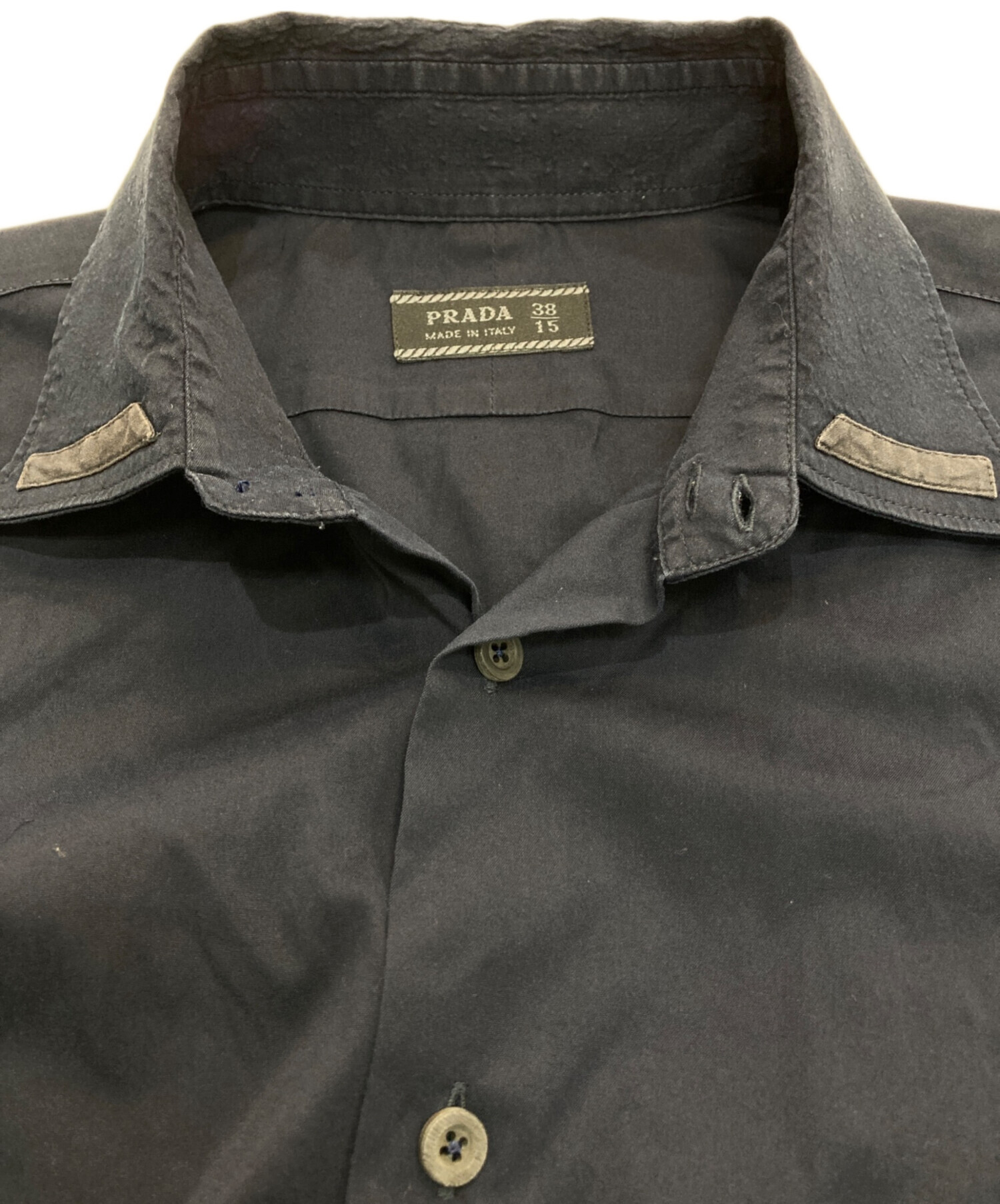PRADA プラダ シャツ ネイビー 中古・古着通販】PRADA (プラダ) 長袖シャツ ネイビー サイズ:38/15