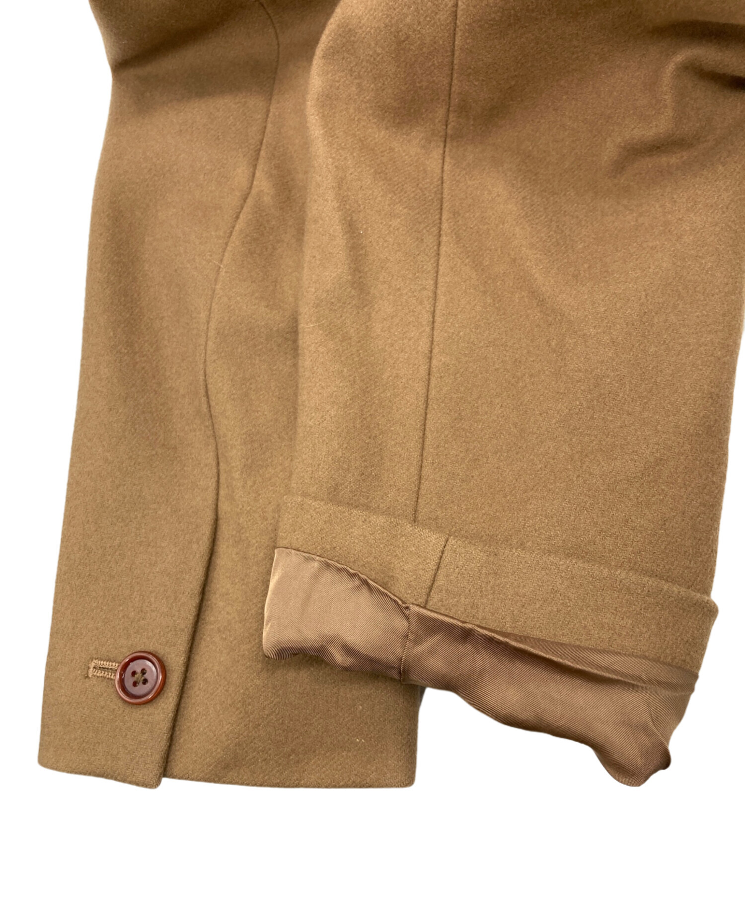 中古・古着通販】ETHOSENS (エトセンス) フラノロングコート ブラウン