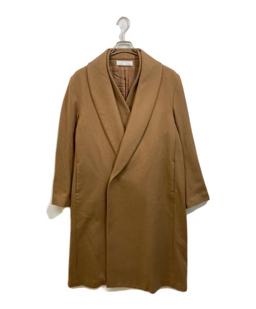 中古・古着通販】ETHOSENS (エトセンス) フラノロングコート ブラウン