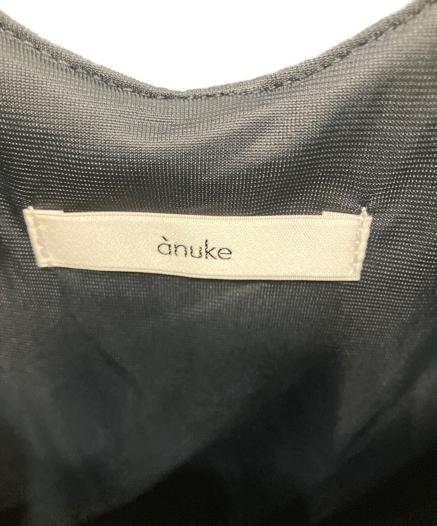 中古・古着通販】anuke (アンヌーク) Twill Uneck Onepiece ブラック