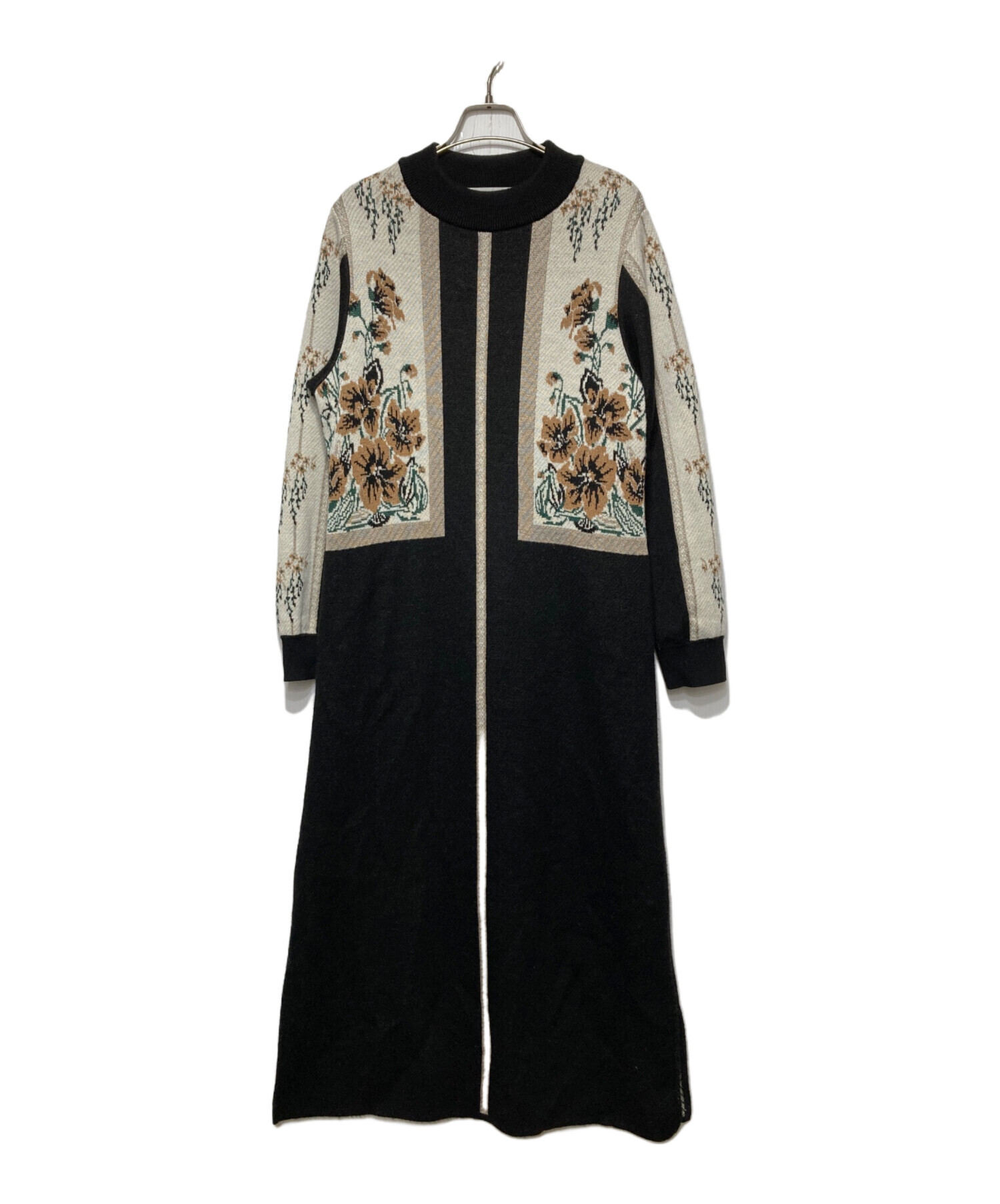 中古・古着通販】MURRAL (ミューラル) Framed flower knit dress