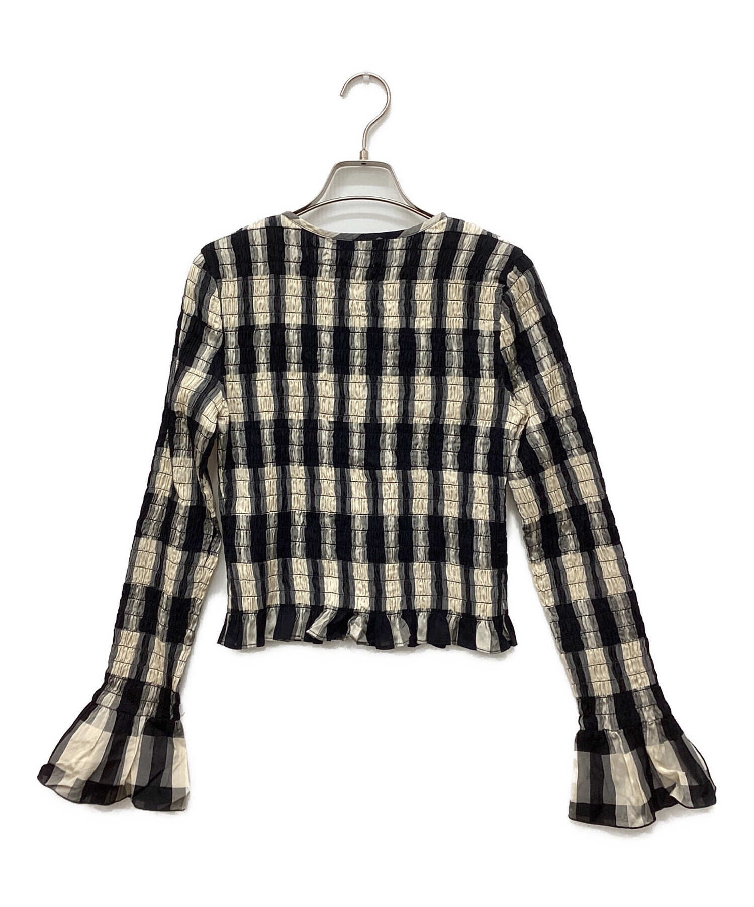 トップス CLANE SHIRRING DESIGN BLOUSE 1 中古・古着通販】CLANE (クラネ) SHIRRING DESIGN BLOUSE ブラック