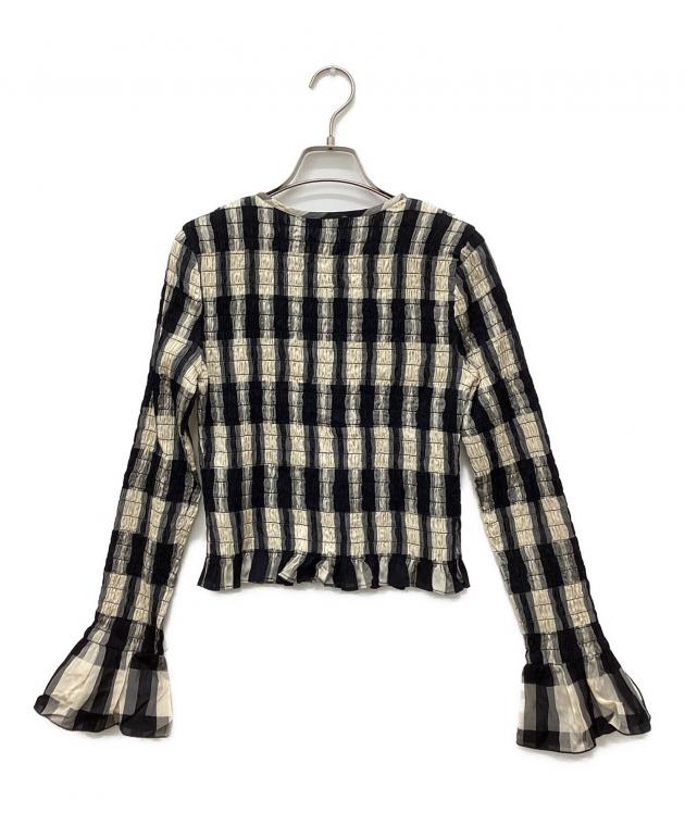 中古・古着通販】CLANE (クラネ) SHIRRING DESIGN BLOUSE ブラック
