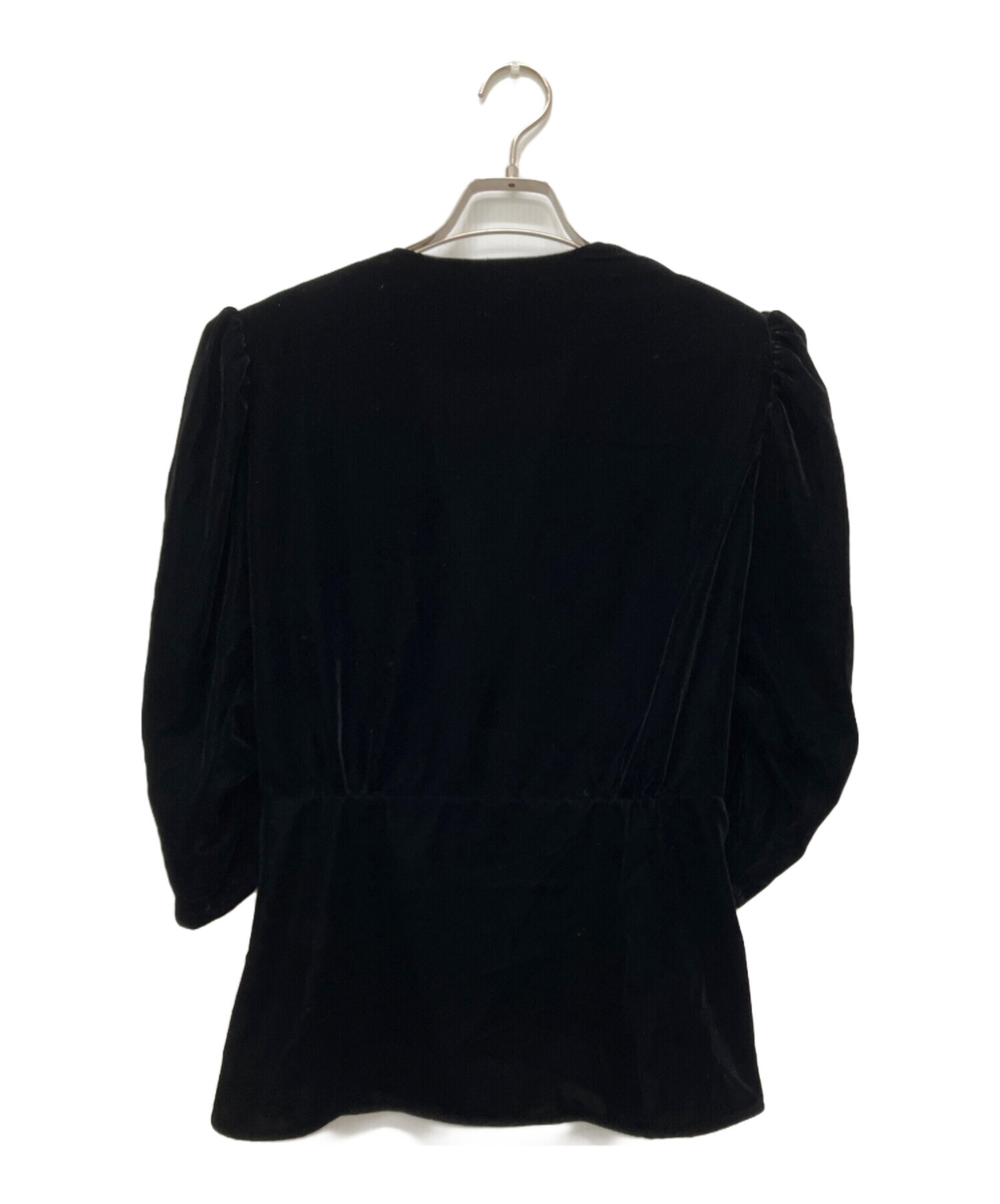 anuke アンヌーク Velour Gather Blouse 美品 中古・古着通販】anuke (アンヌーク) Velour Gather Blouse ブラック