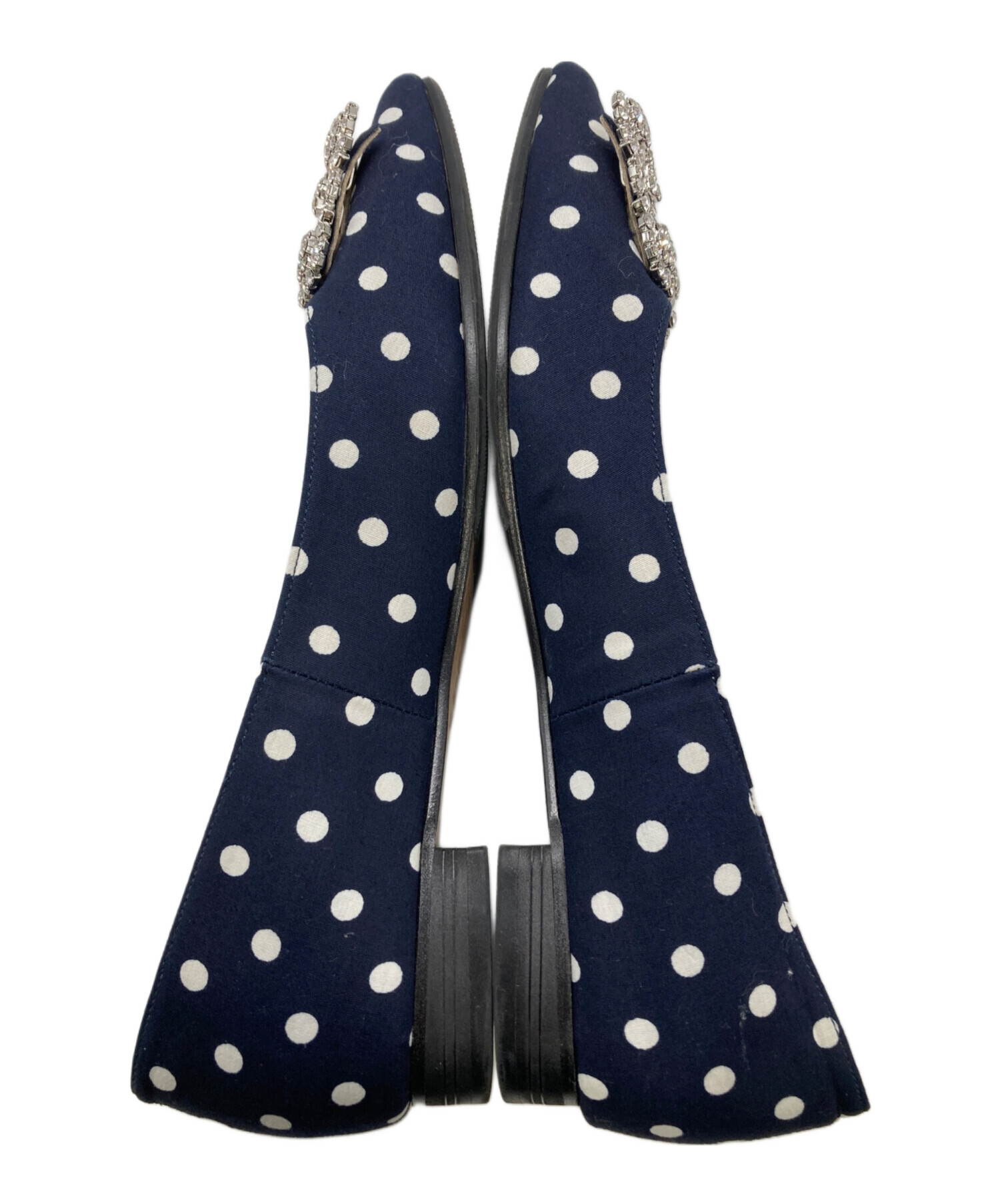 OHGA チェック　ビジューパンプス 中古・古着通販】OHGA (オオガ) ビジューパンプス ネイビー サイズ