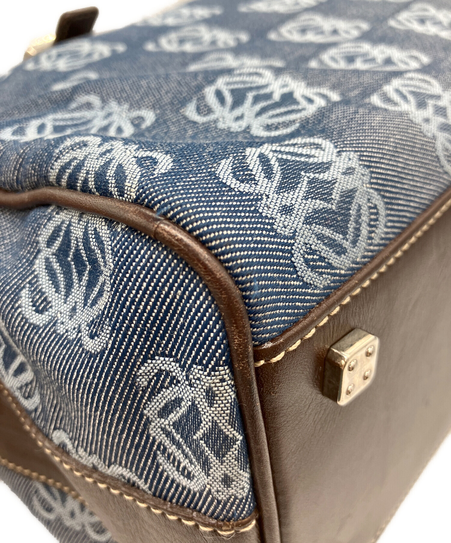 中古・古着通販】LOEWE (ロエベ) アナグラムボストンバッグ インディゴ