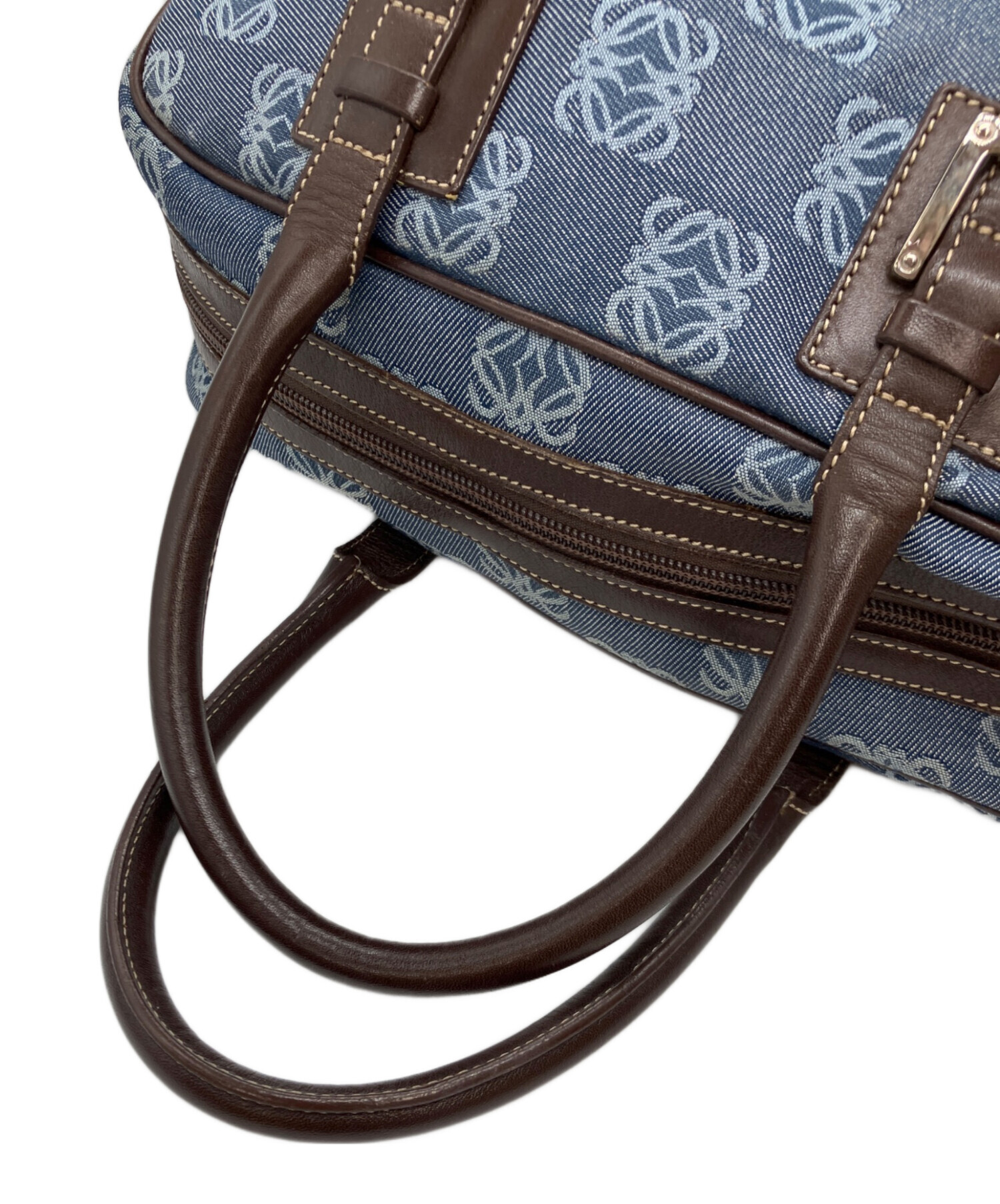 中古・古着通販】LOEWE (ロエベ) アナグラムボストンバッグ インディゴ