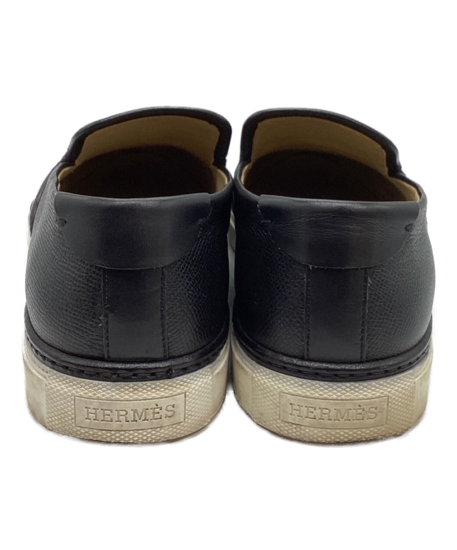 エルメス レザースリッポン サイズ37.5 ブラック　正規品 中古・古着通販】HERMES (エルメス) レザースリッポン ブラック サイズ