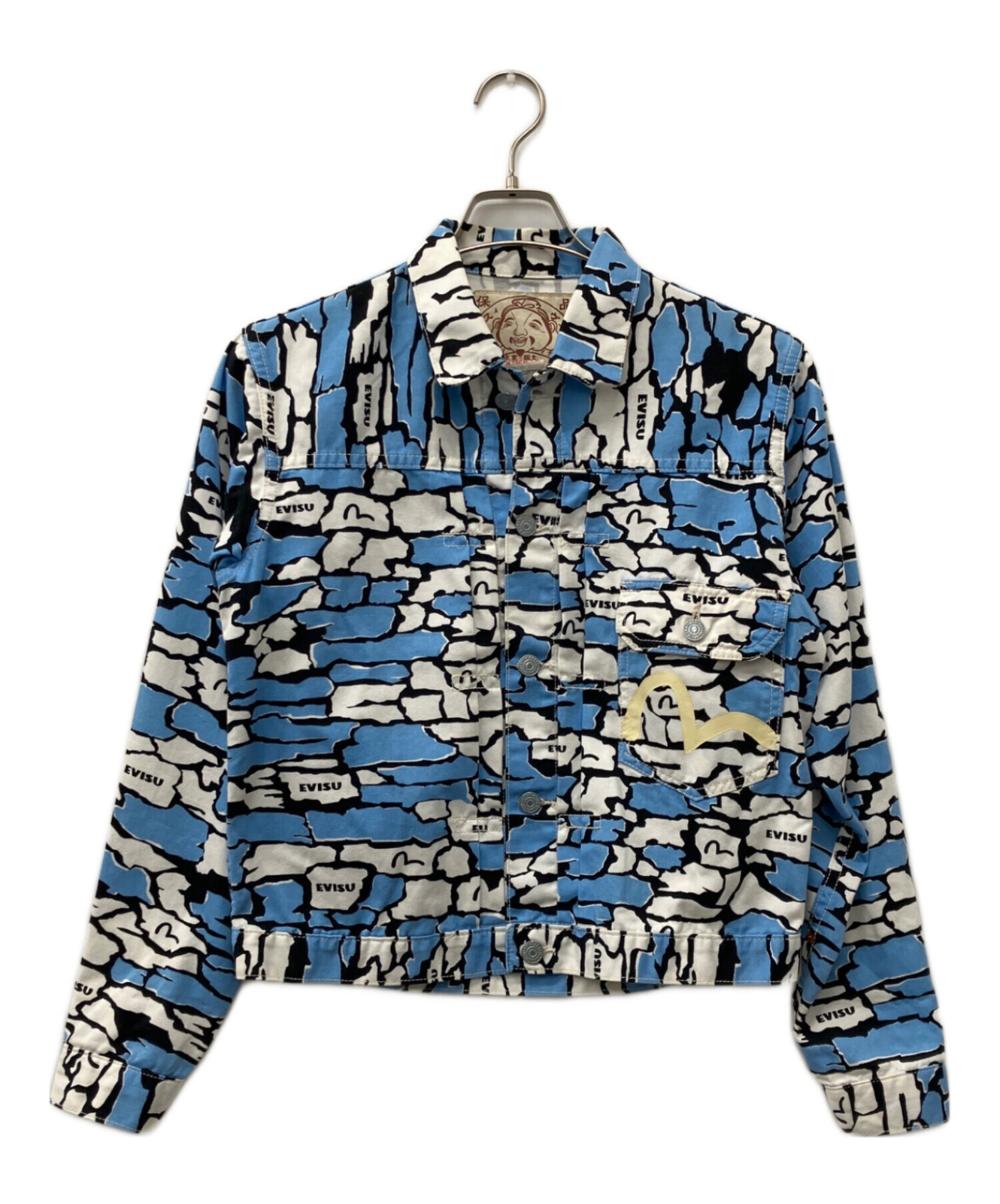 中古・古着通販】EVISU (エヴィス) 総柄デニムジャケット ブルー