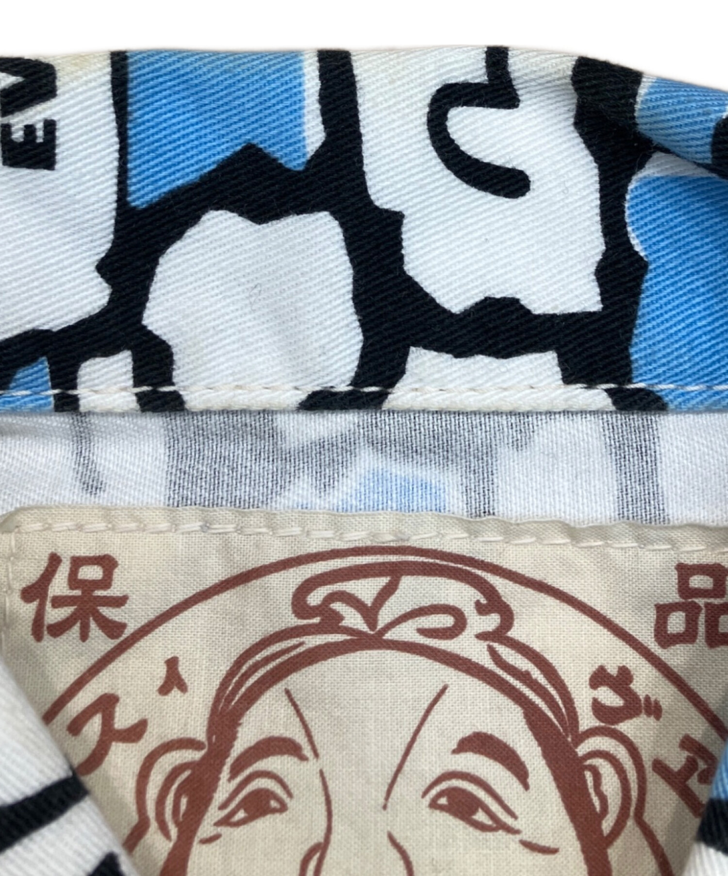 エヴィス　EVIS　 デニムジャケット　古着　サイズ38 中古・古着通販】EVISU (エヴィス) 総柄デニムジャケット ブルー